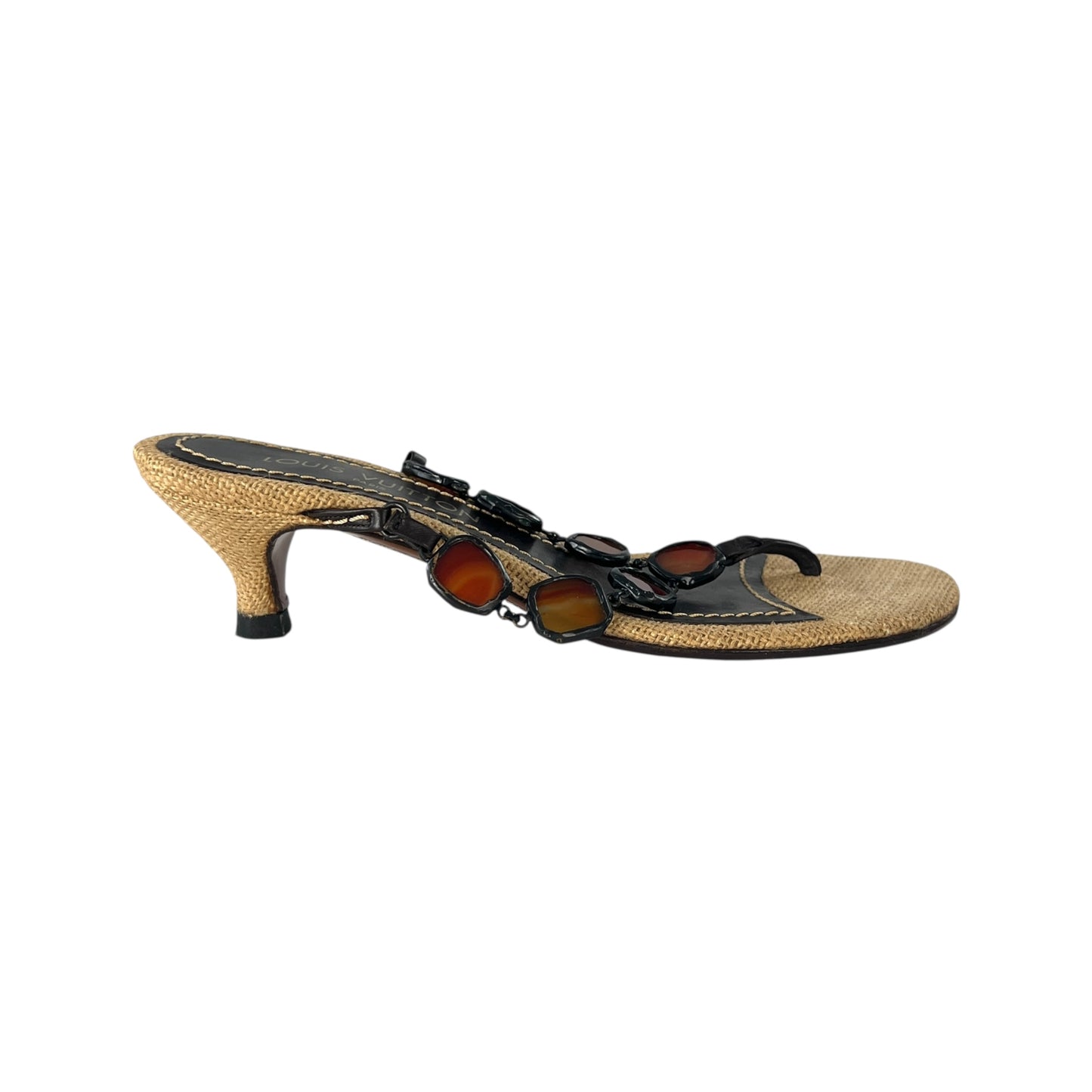 Louis Vuitton Raffia Heeled Sandals