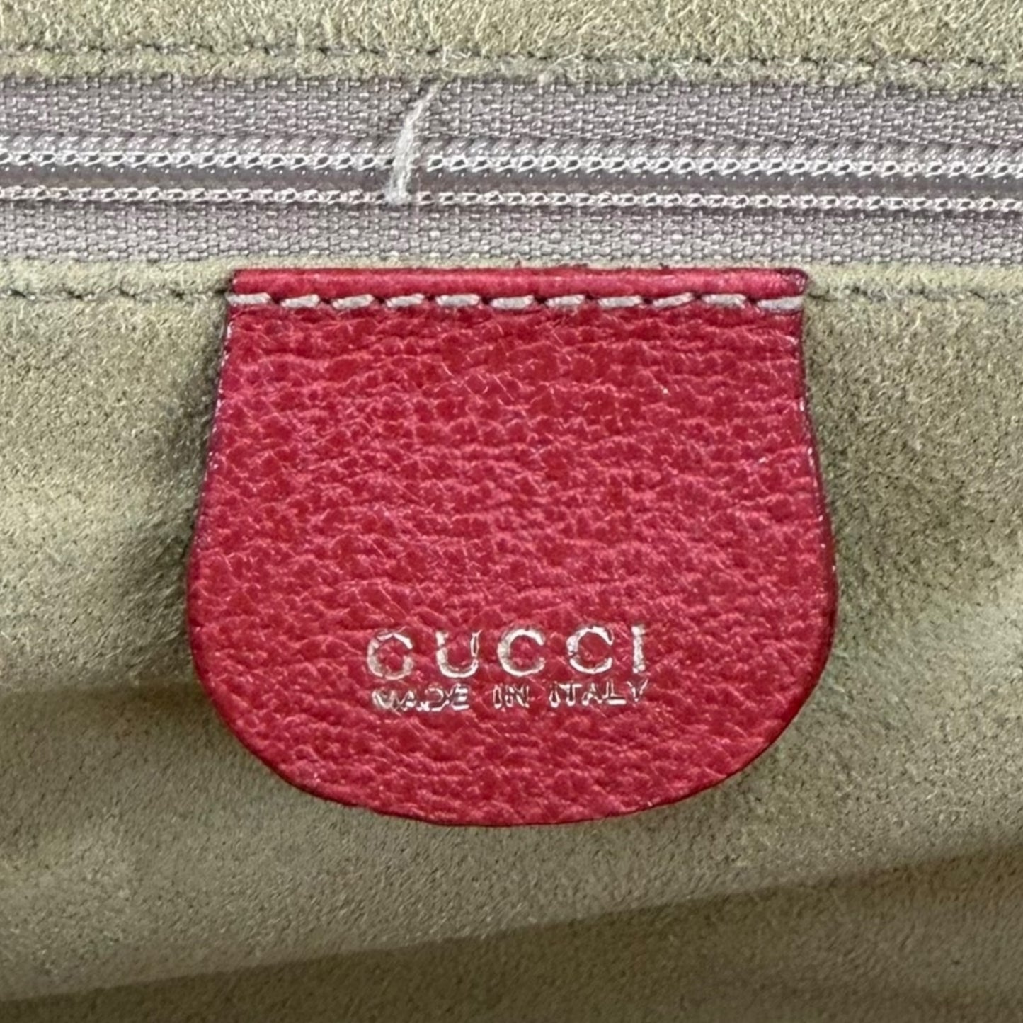 Gucci Calfskin Leather Bamboo Handle Two Way Vanity Bag