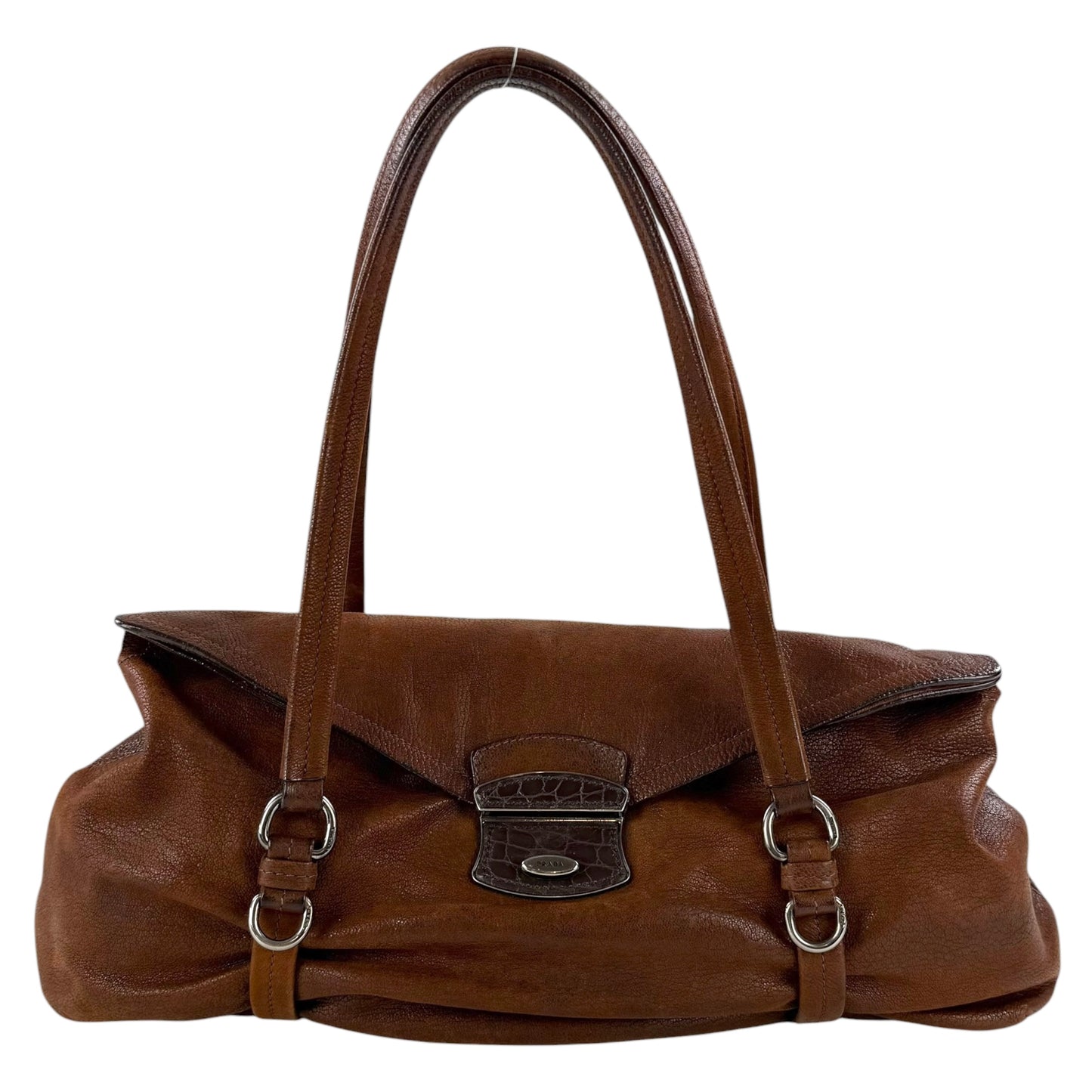 Prada Antic Easy Flap Leather Shoulder Bag