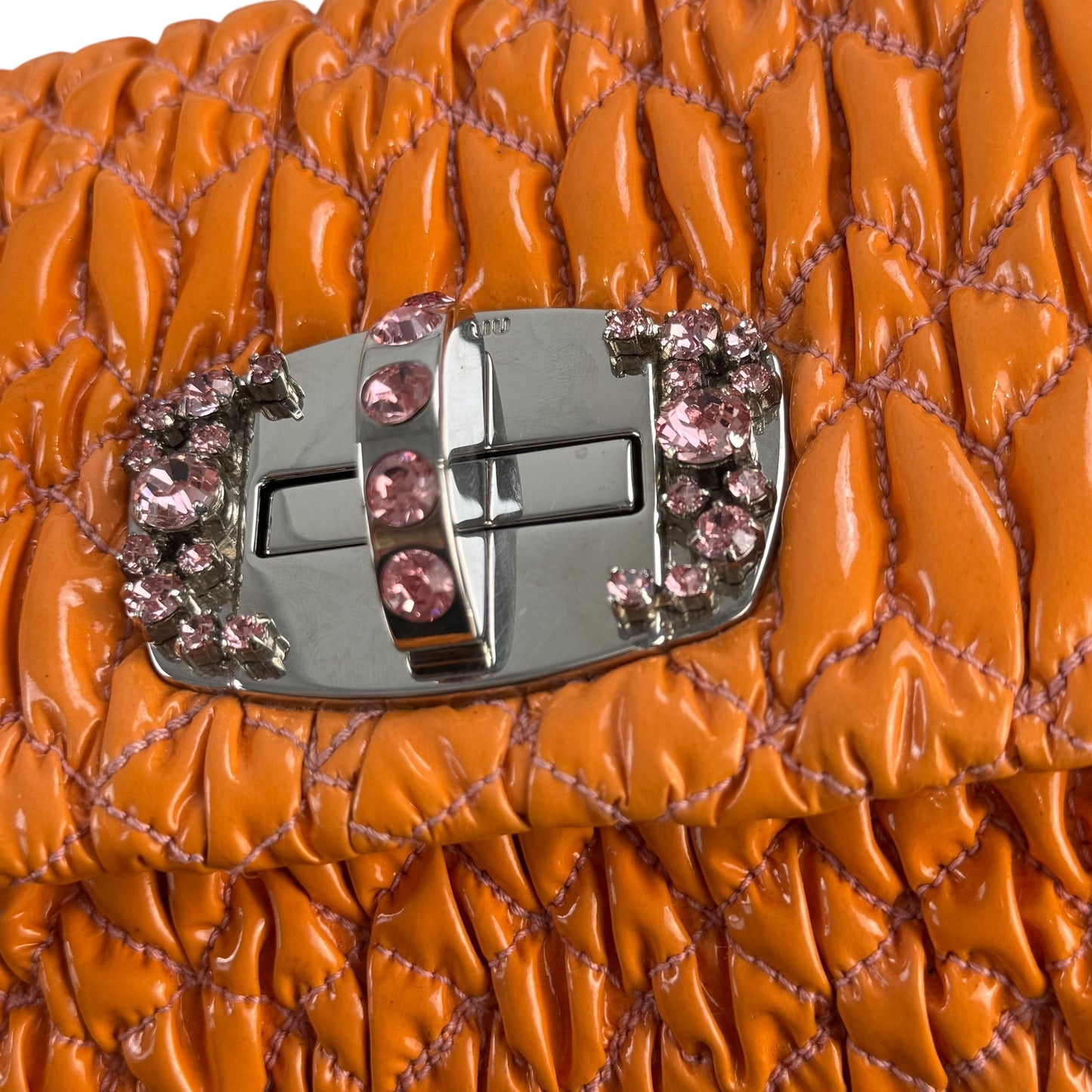 Miu Miu Crystal Nappa Matelassé Flap Bag