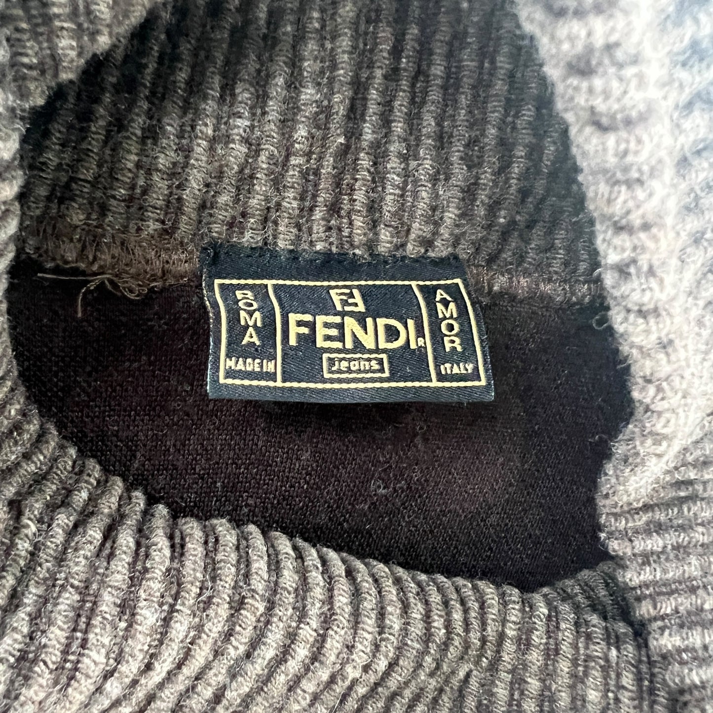 Fendi Vintage Knit Ribbed Sweater & Skirt Set
