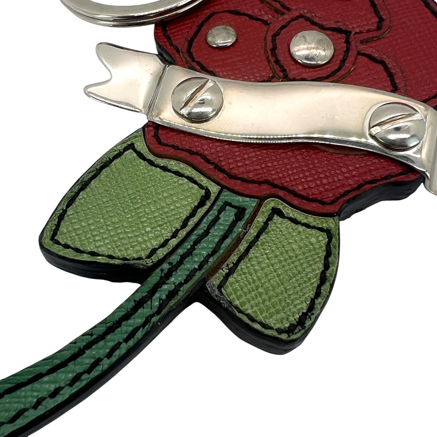 Prada Saffiano Rose Bag/Key Charm
