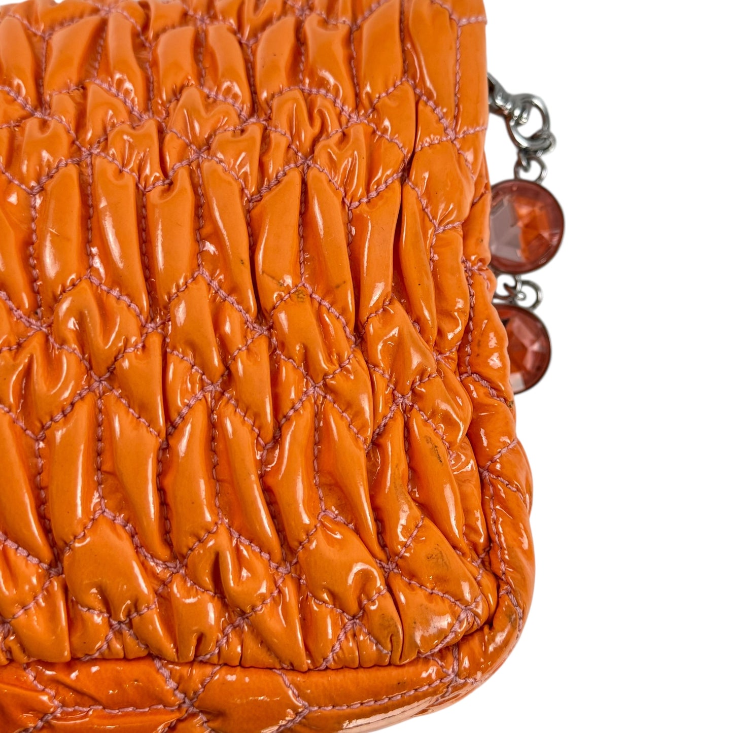 Miu Miu Crystal Nappa Matelassé Flap Bag