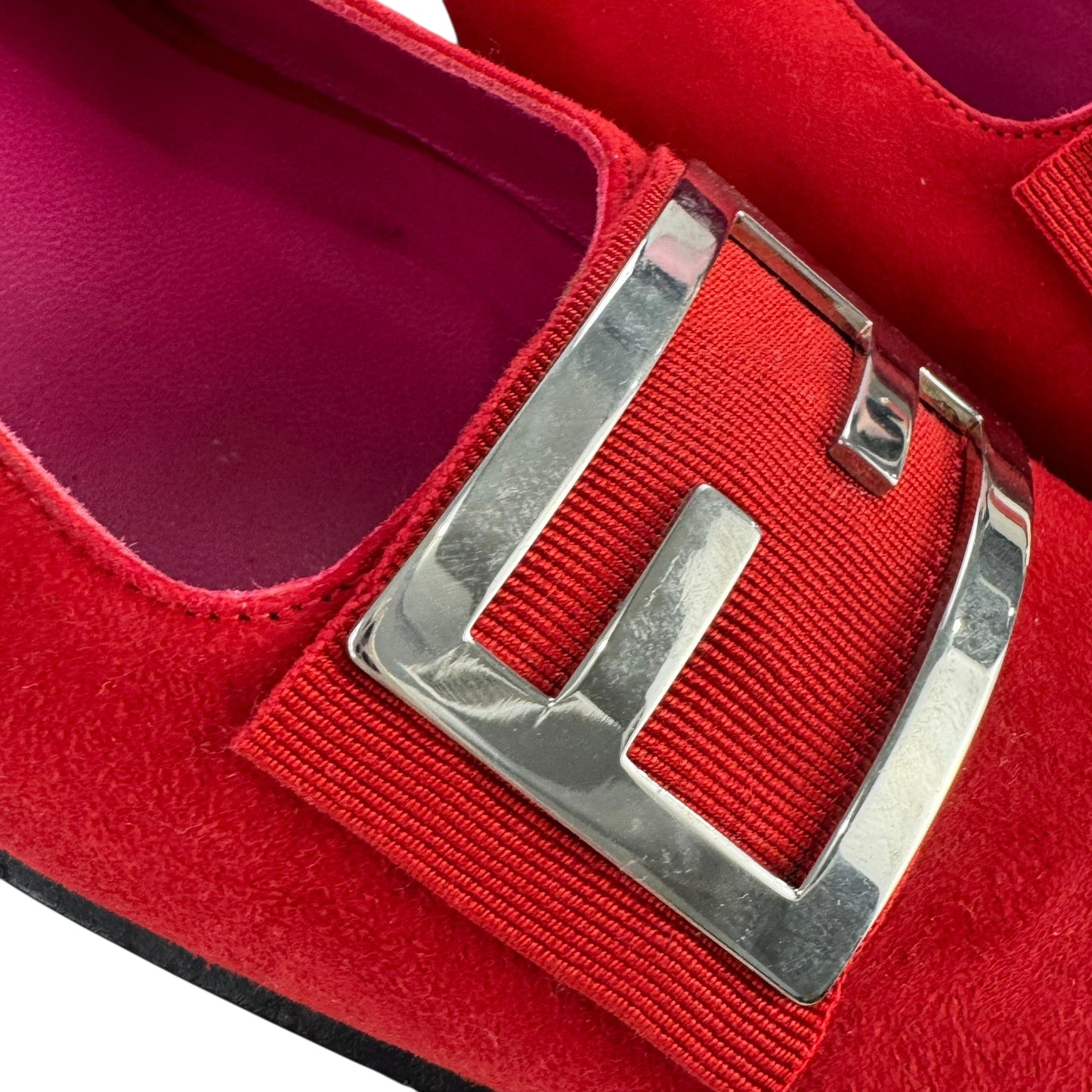 Fendi Vintage Red Suede Heels