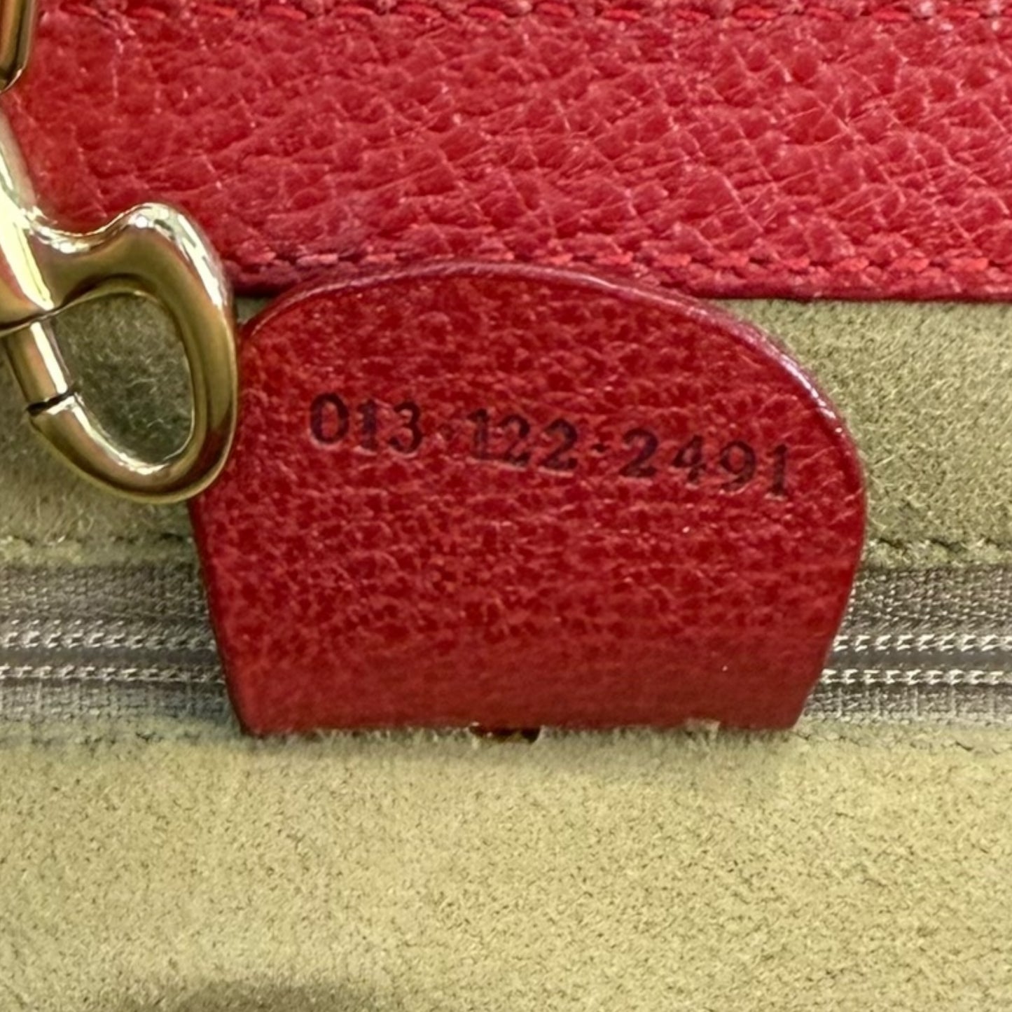 Gucci Calfskin Leather Bamboo Handle Two Way Vanity Bag