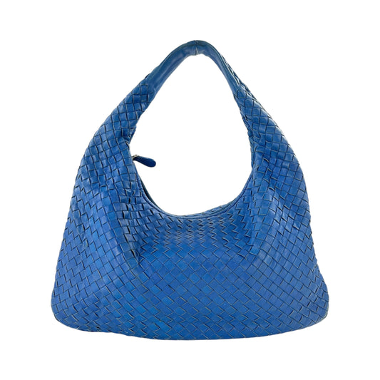 Bottega Veneta Blue Intrecciato Leather Hobo Bag