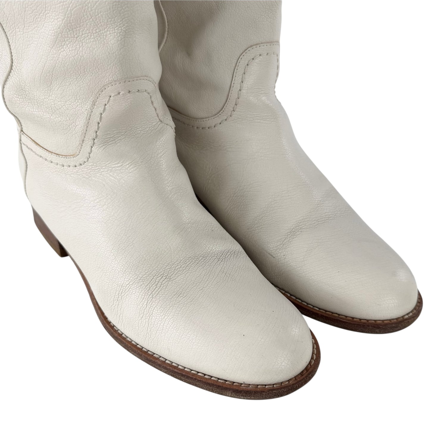 Chanel CC Logo Leather Western Cowboy Boots