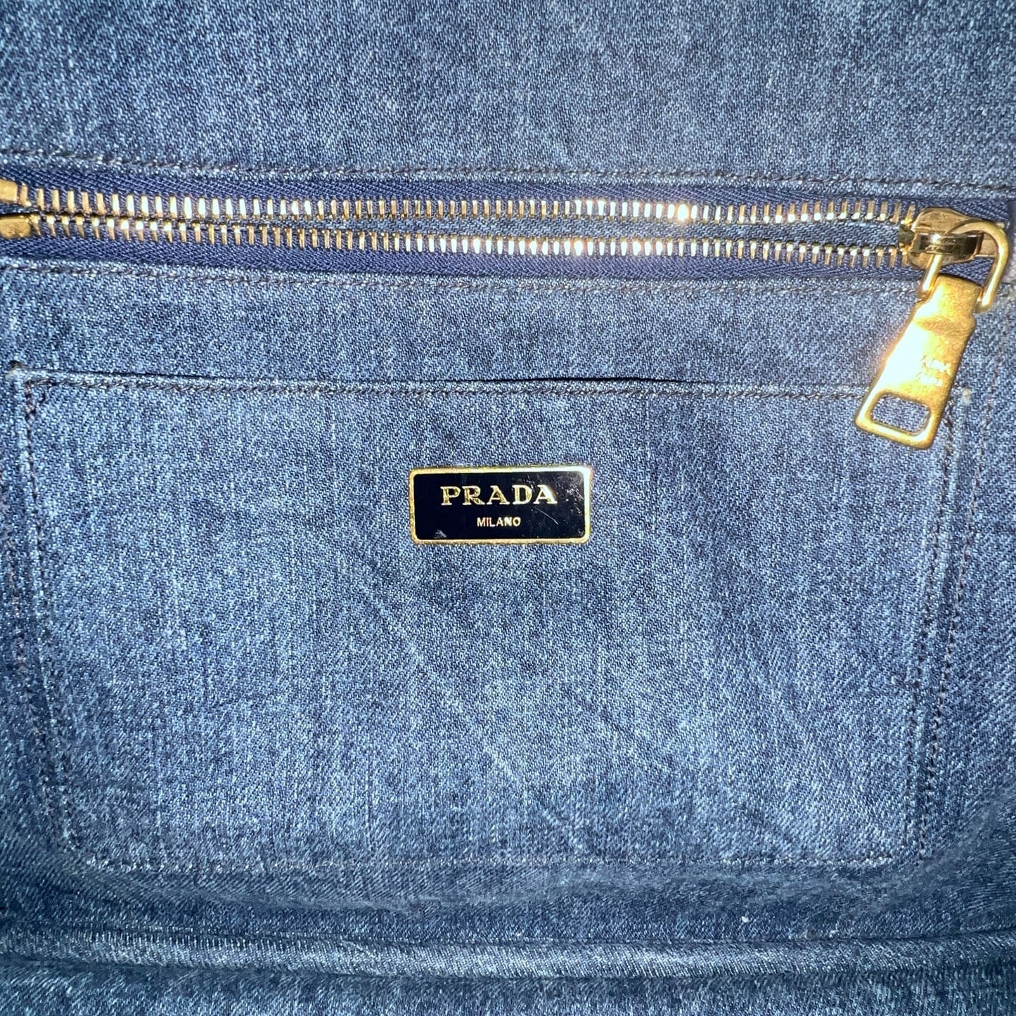 Prada Denim Canapa Tote Bag