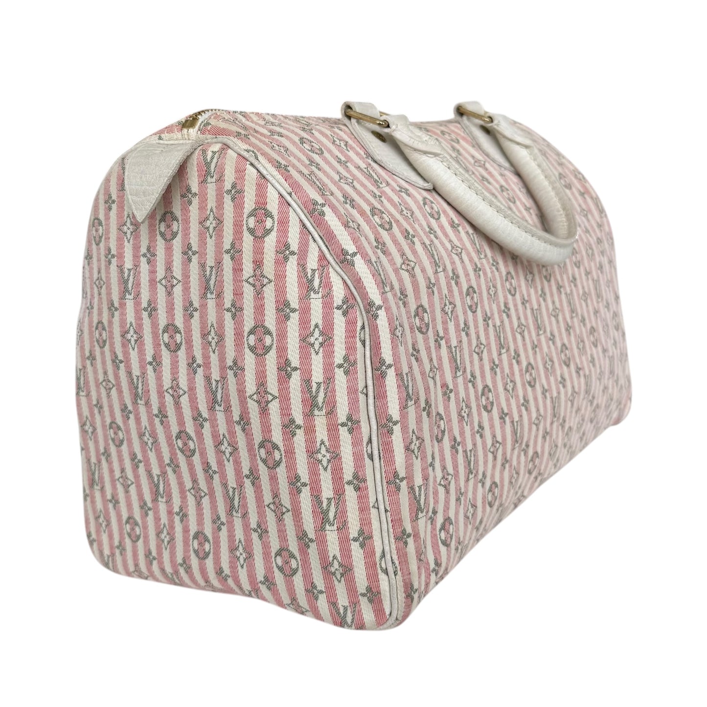 Louis Vuitton Mini Lin Monogram Striped Speedy 30 Handbag