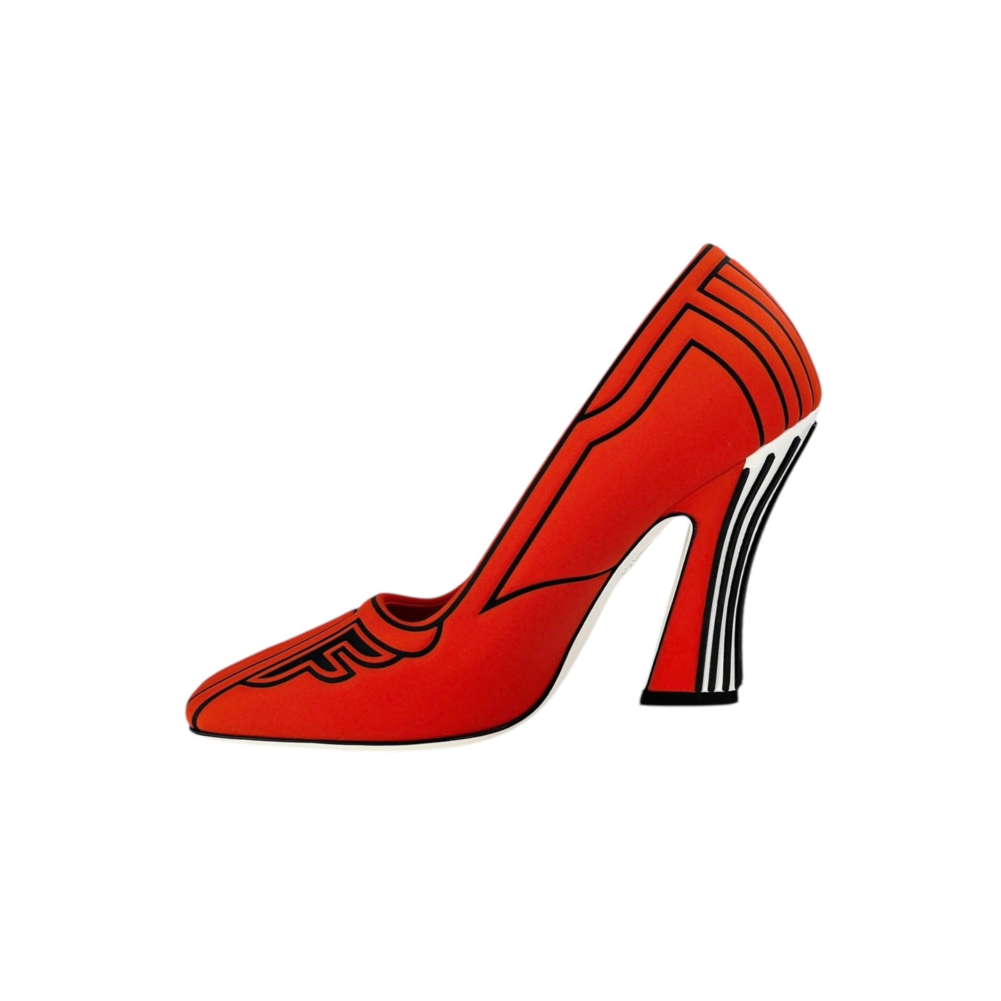 Fendi Red Neoprene Pumps
