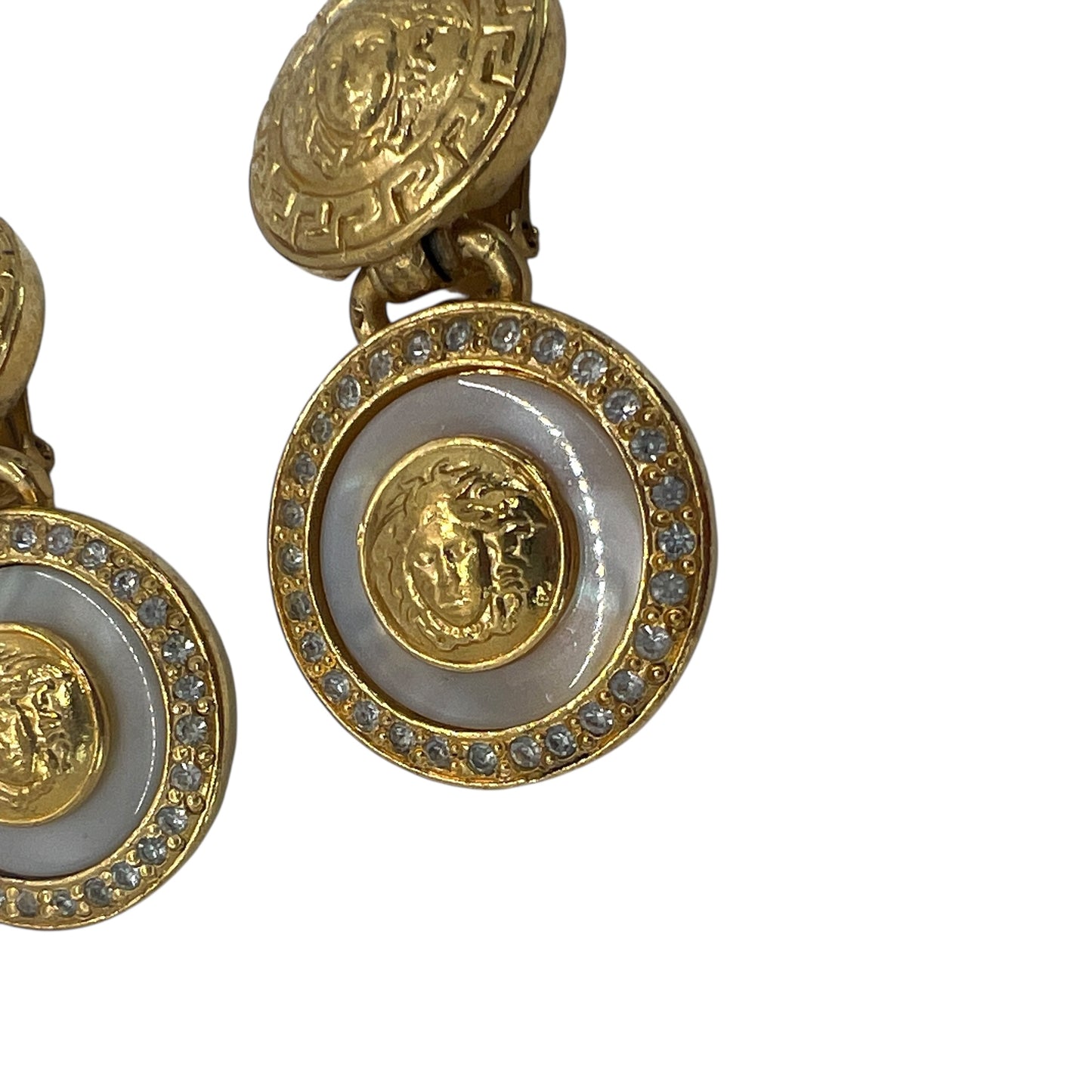Versace Vintage Medusa Rhinestone Earrings