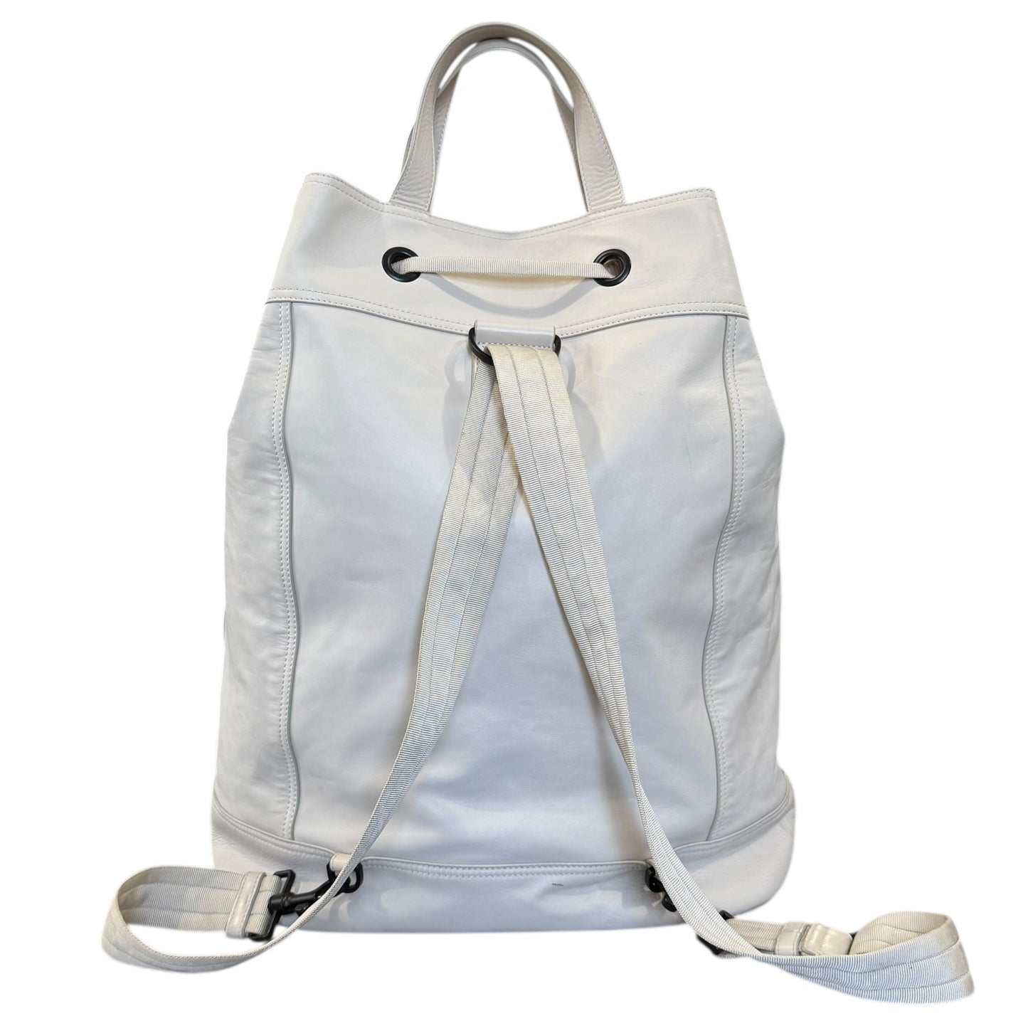 Bottega Veneta Ivory Perforated Leather Backpack