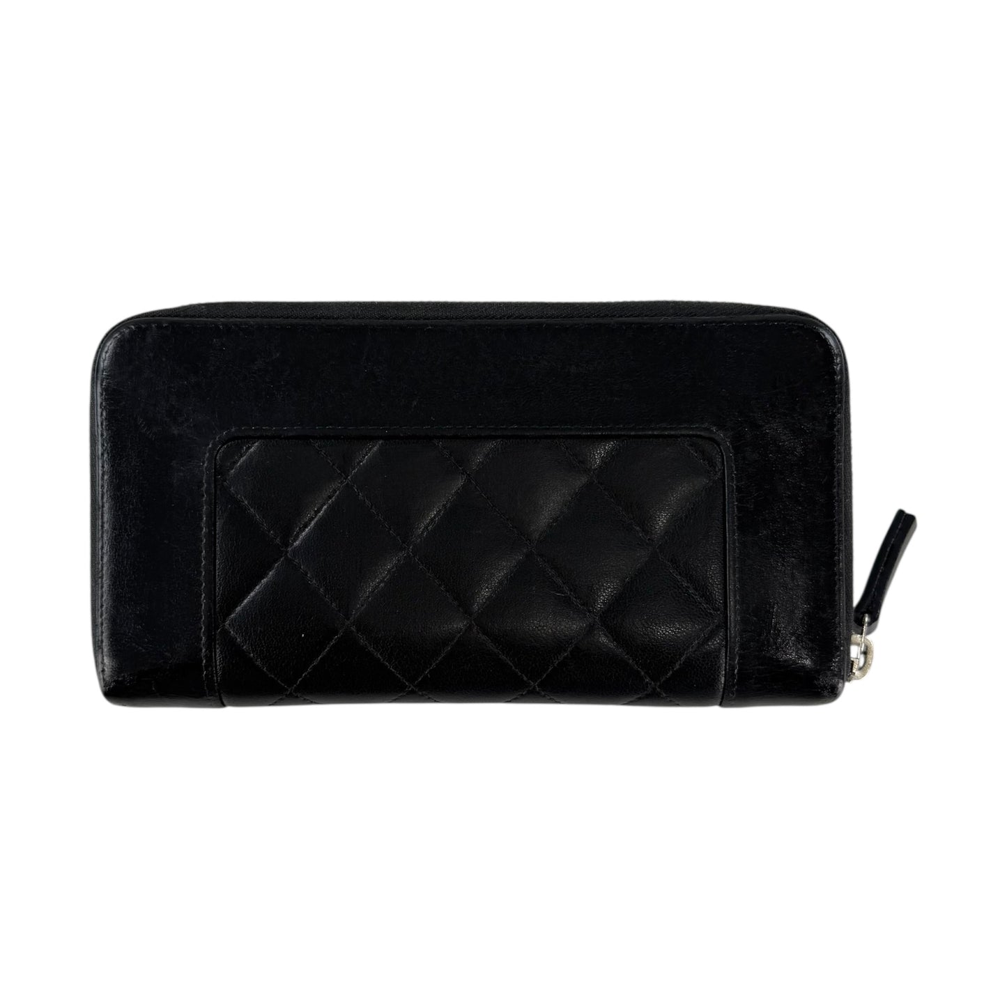 Chanel CC Quilted Leather Mademoiselle Zip Around Wallet