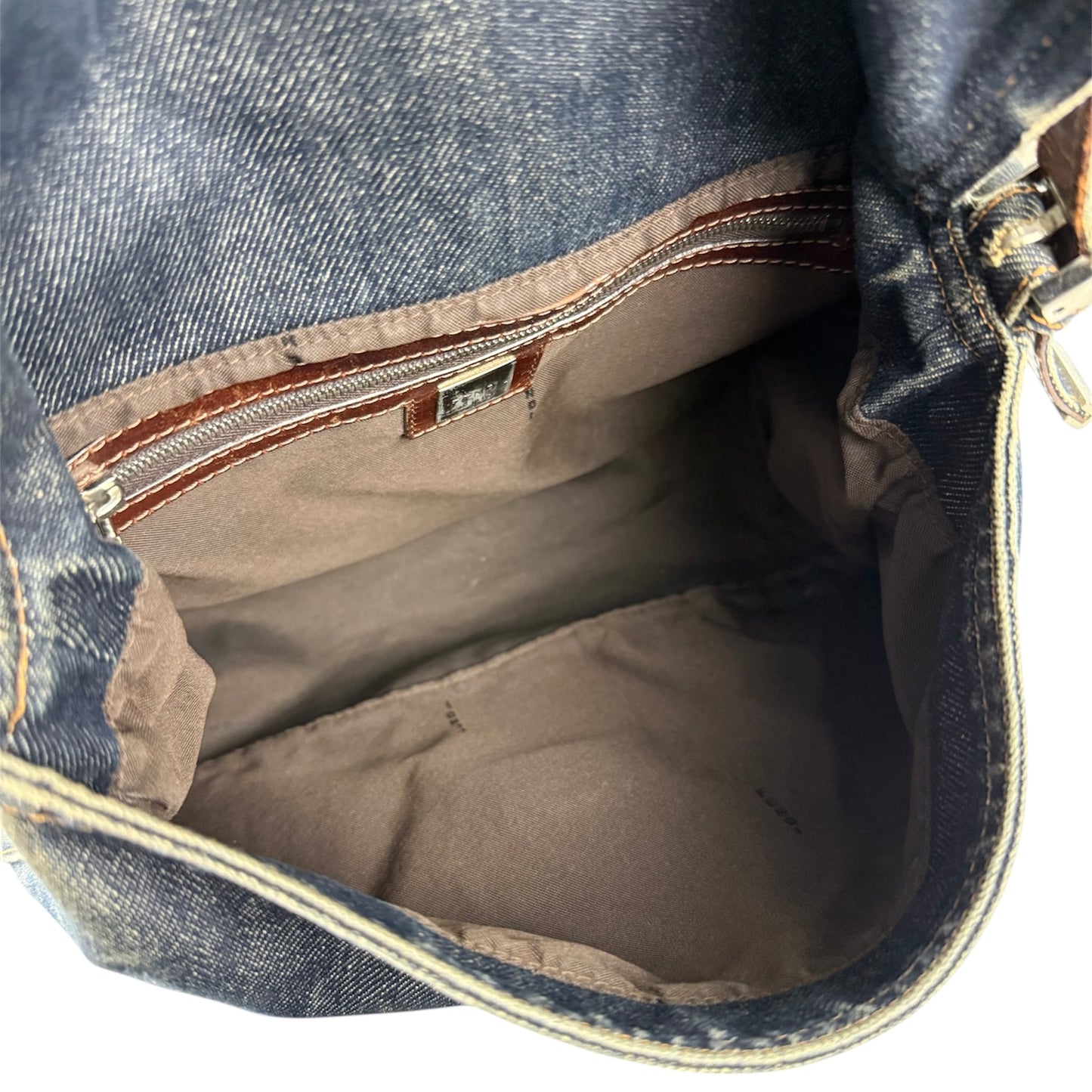 Fendi Denim Mamma Baguette Shoulder Bag