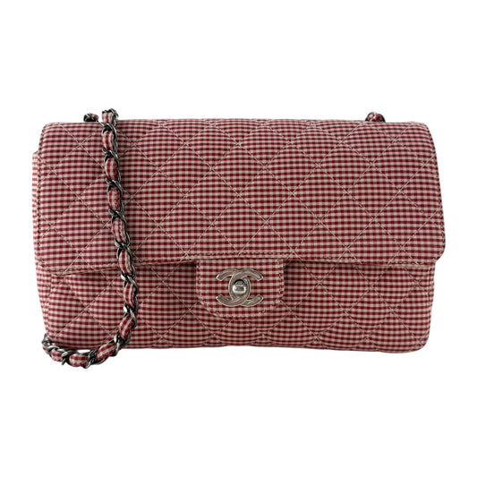 Chanel CC Gingham Single Flap Medium Shoulder Bag