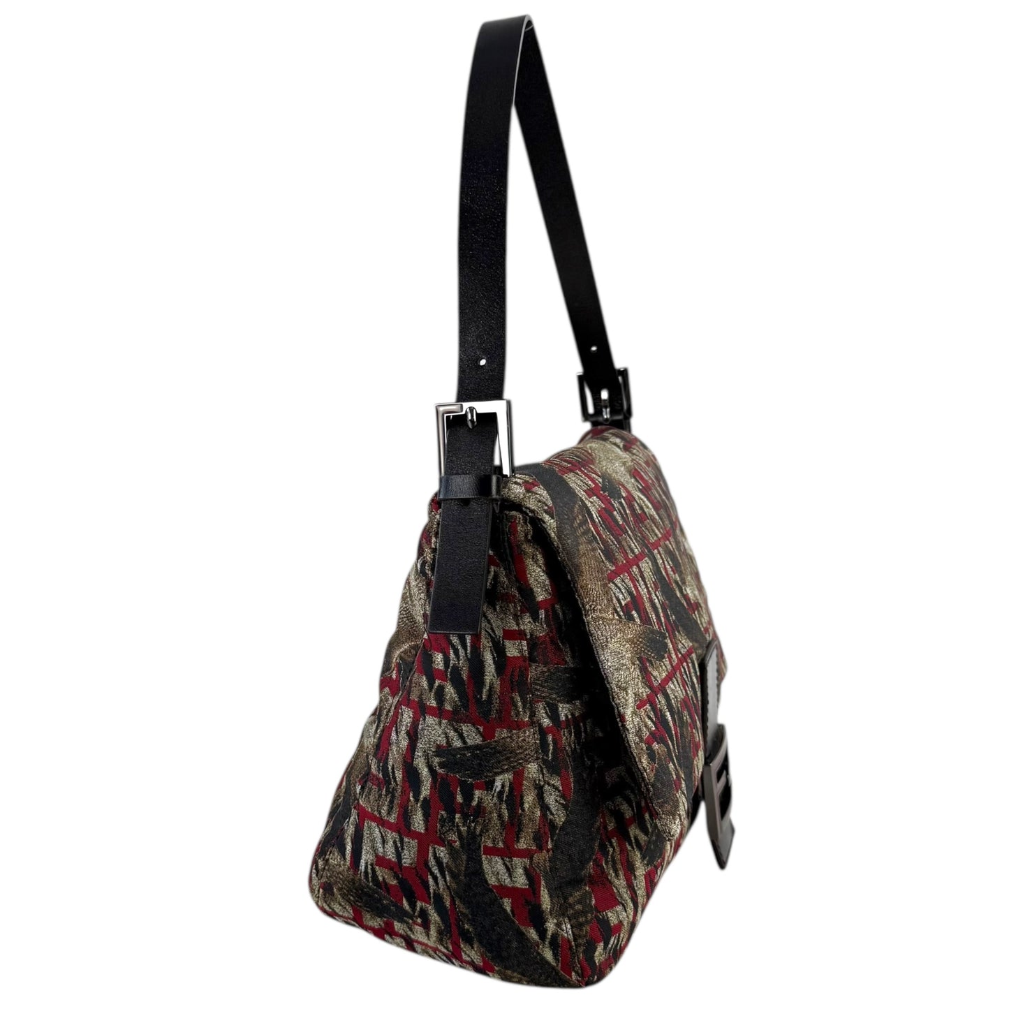 Fendi Zucca Falcon Mamma Baguette Shoulder Bag