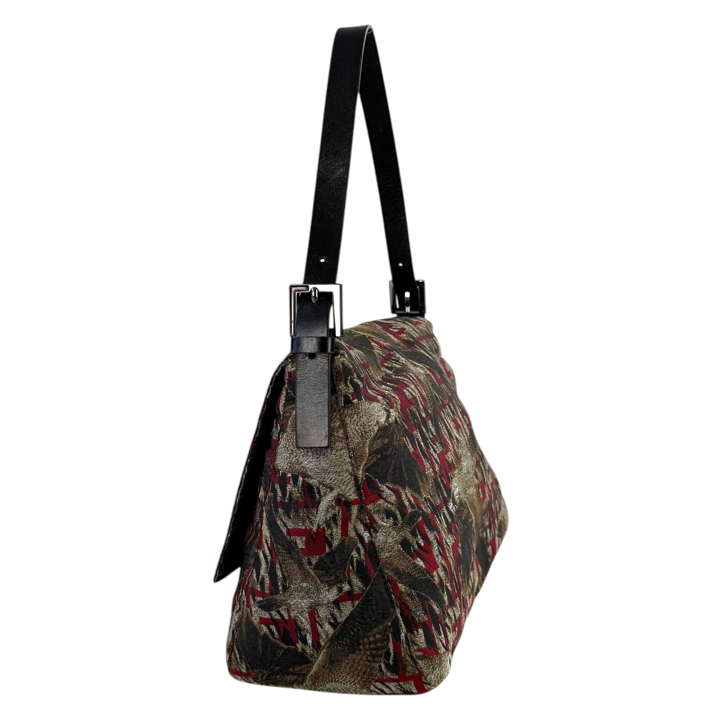 Fendi Zucca Falcon Mamma Baguette Shoulder Bag