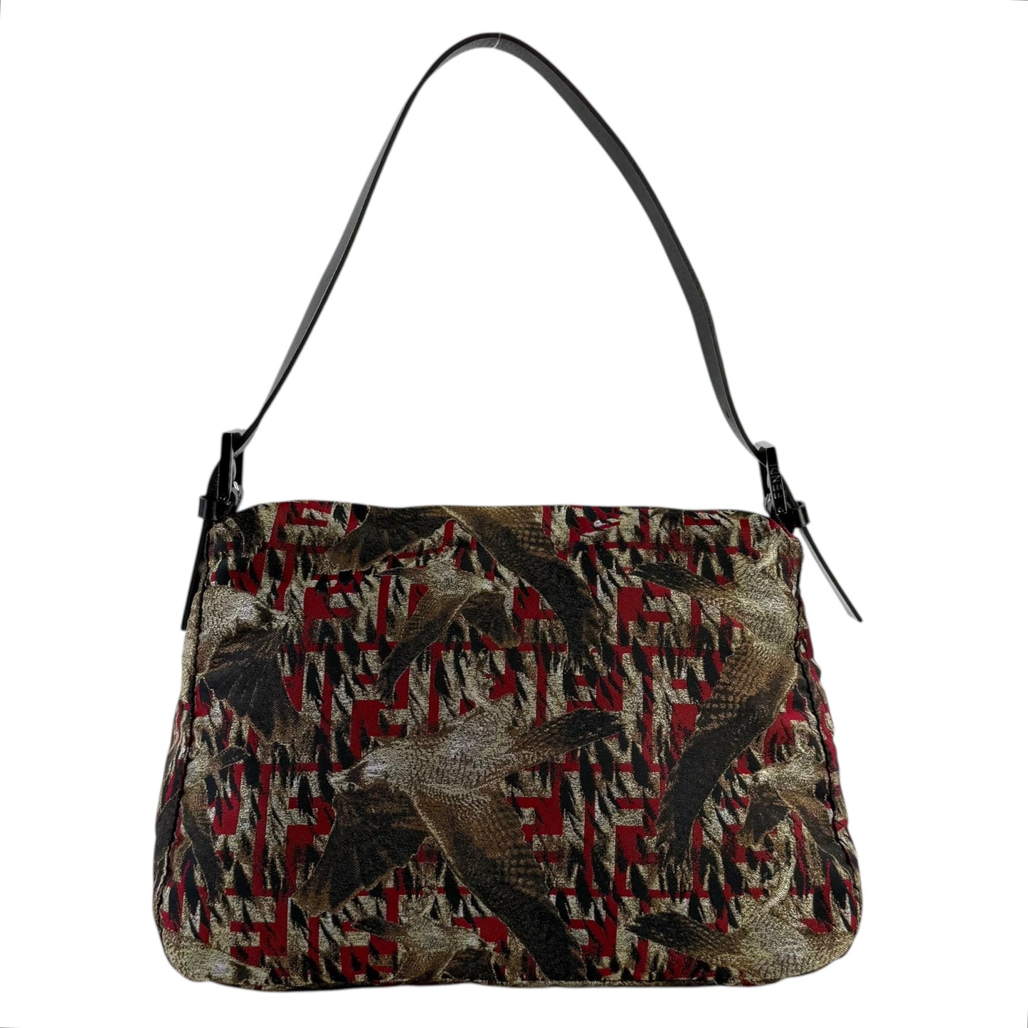 Fendi Zucca Falcon Mamma Baguette Shoulder Bag