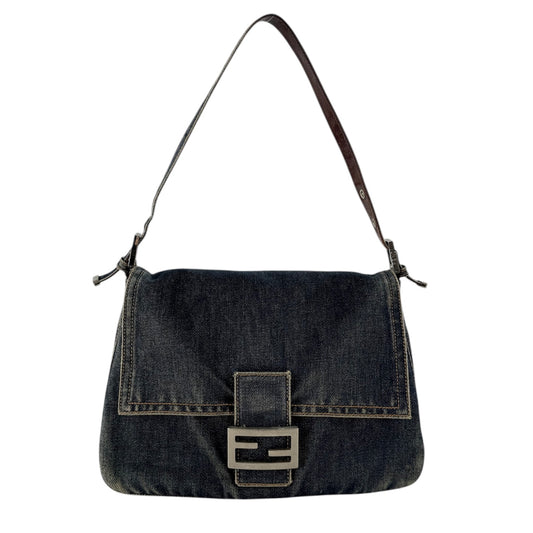 Fendi Denim Mamma Baguette Shoulder Bag