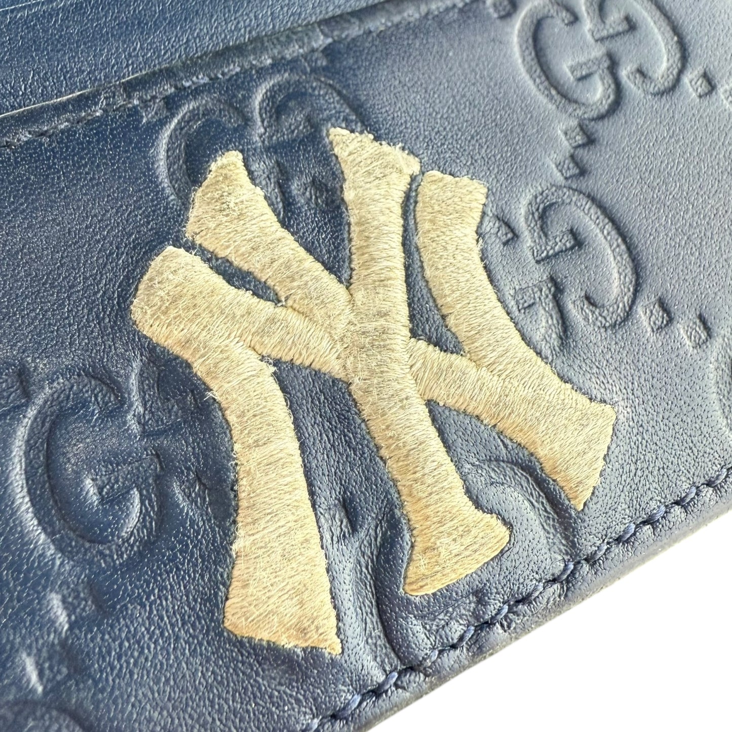 Gucci x MLB NY Yankees Monogram Card Holder Wallet