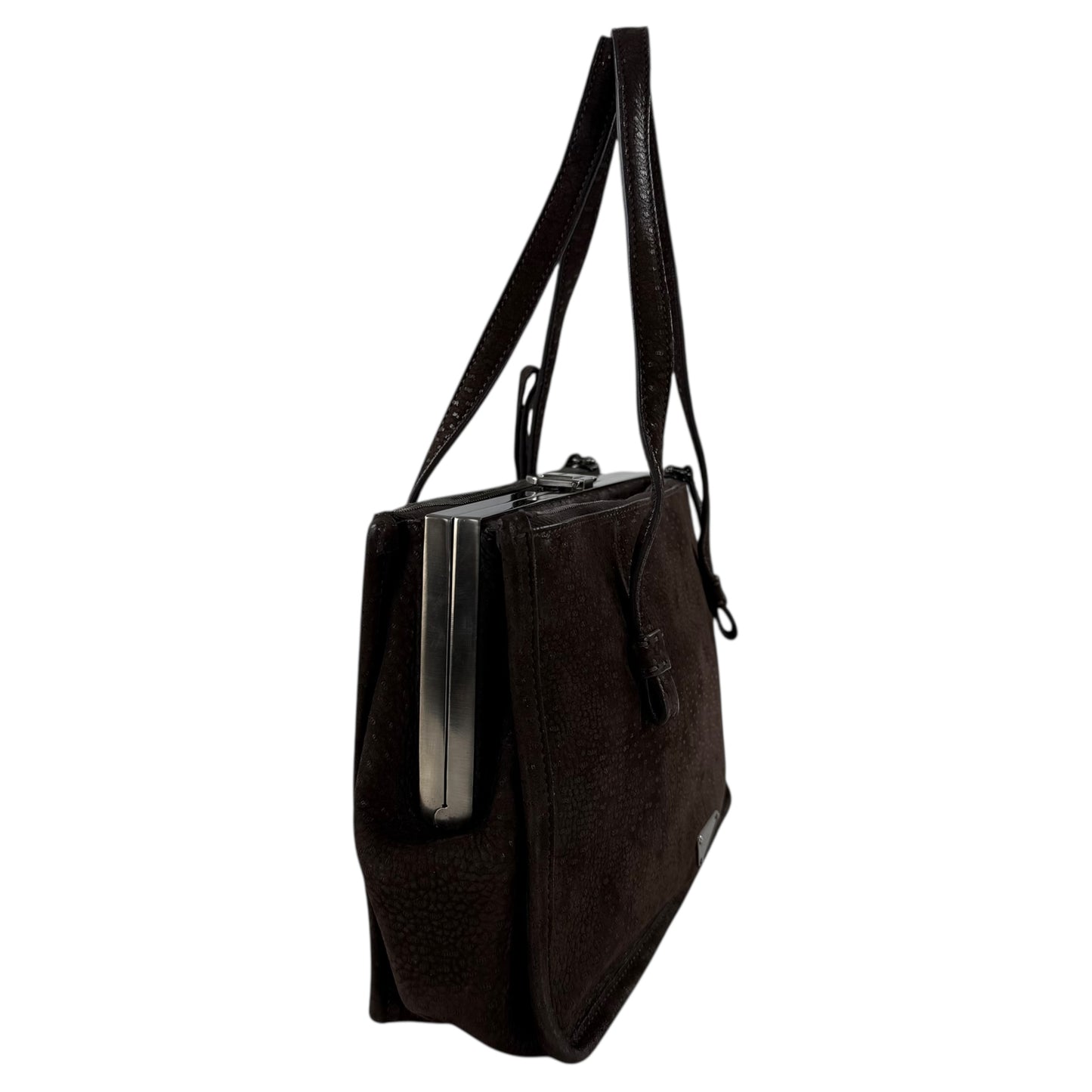 Prada Semitracolla Suede Shoulder Bag