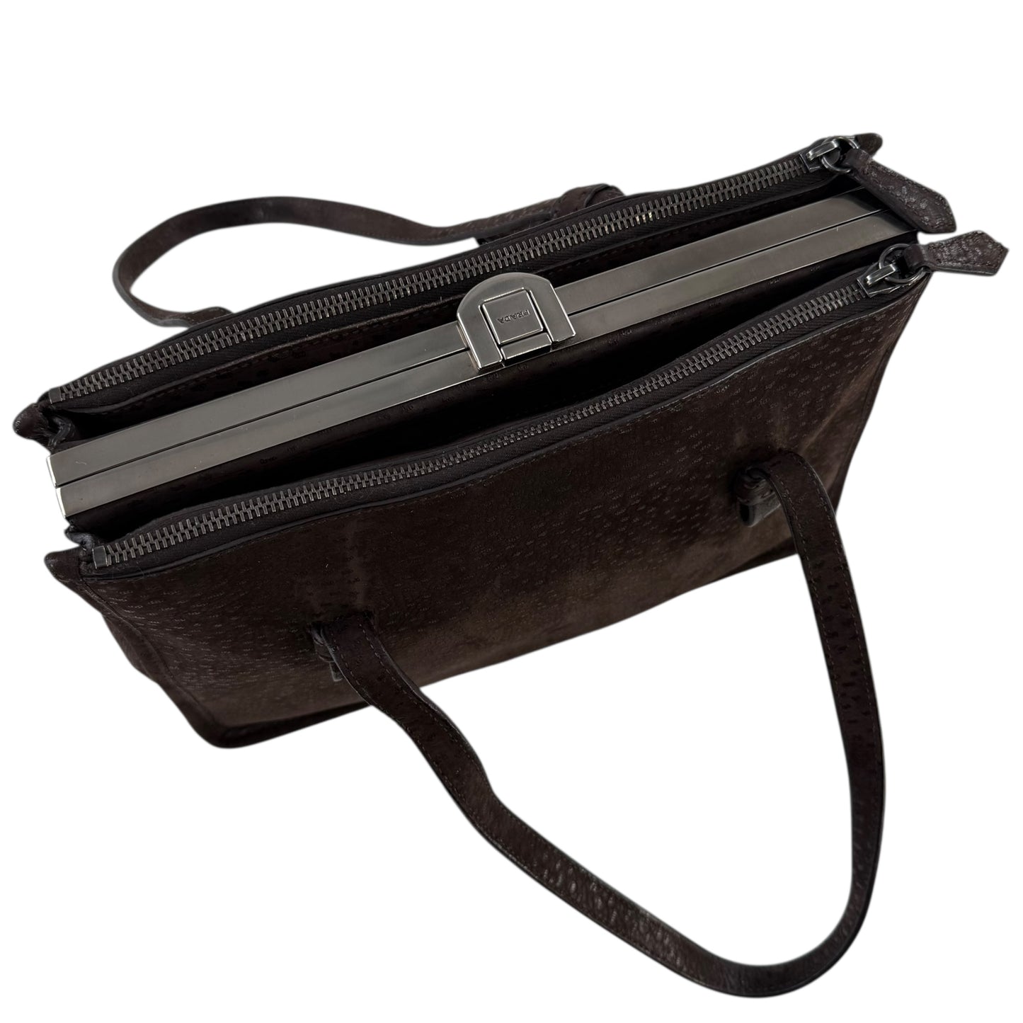 Prada Semitracolla Suede Shoulder Bag