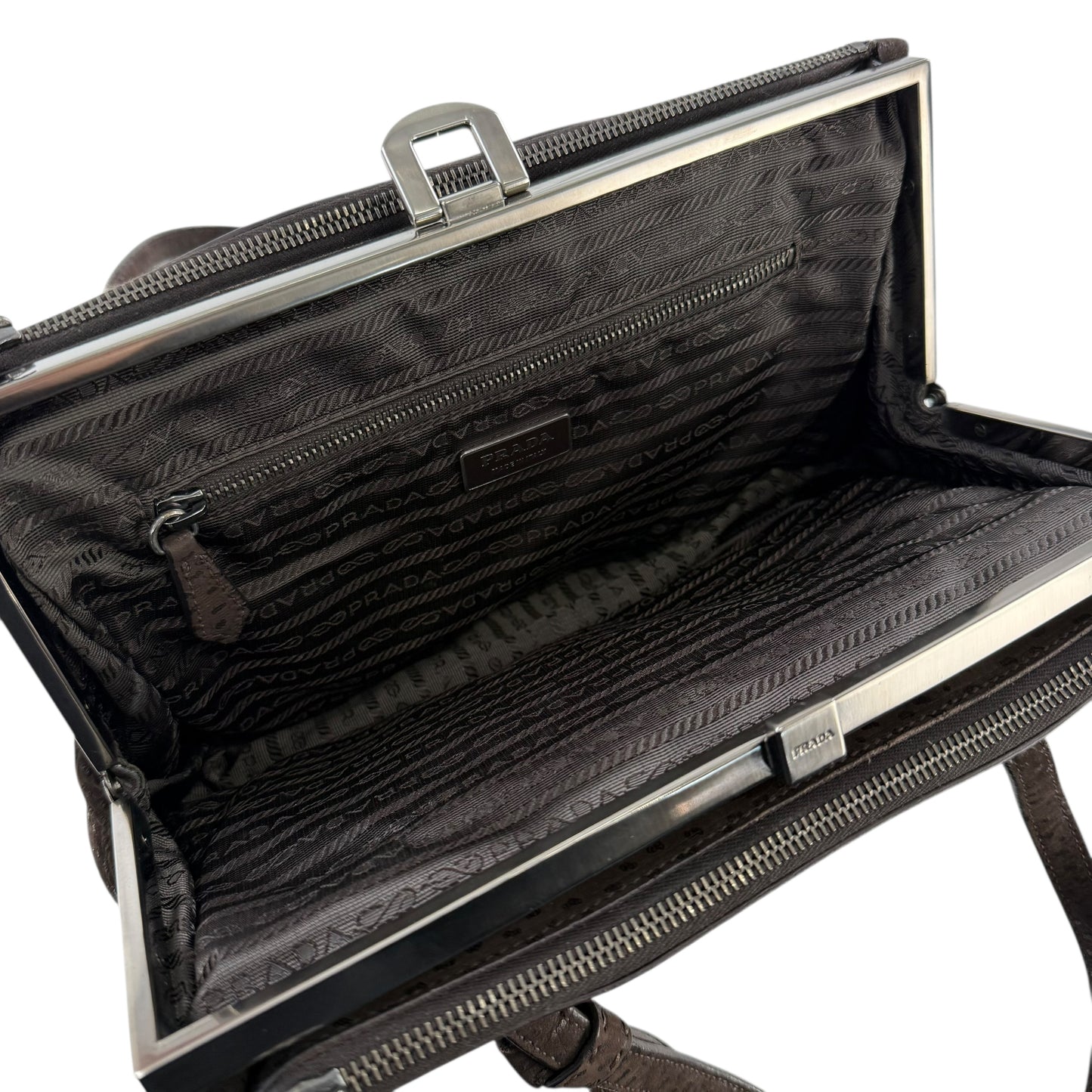 Prada Semitracolla Suede Shoulder Bag