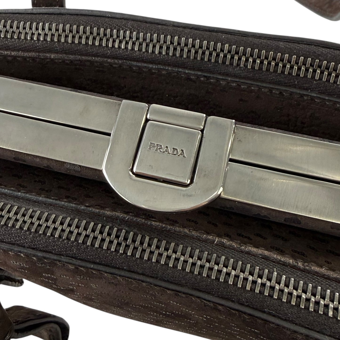 Prada Semitracolla Suede Shoulder Bag