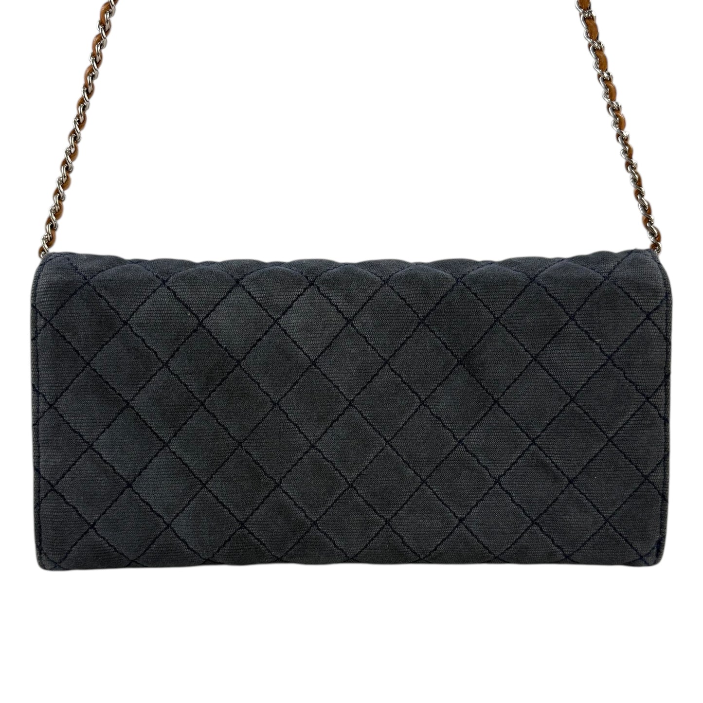 Chanel CC Denim Matelasse Wallet on Chain Shoulder Bag