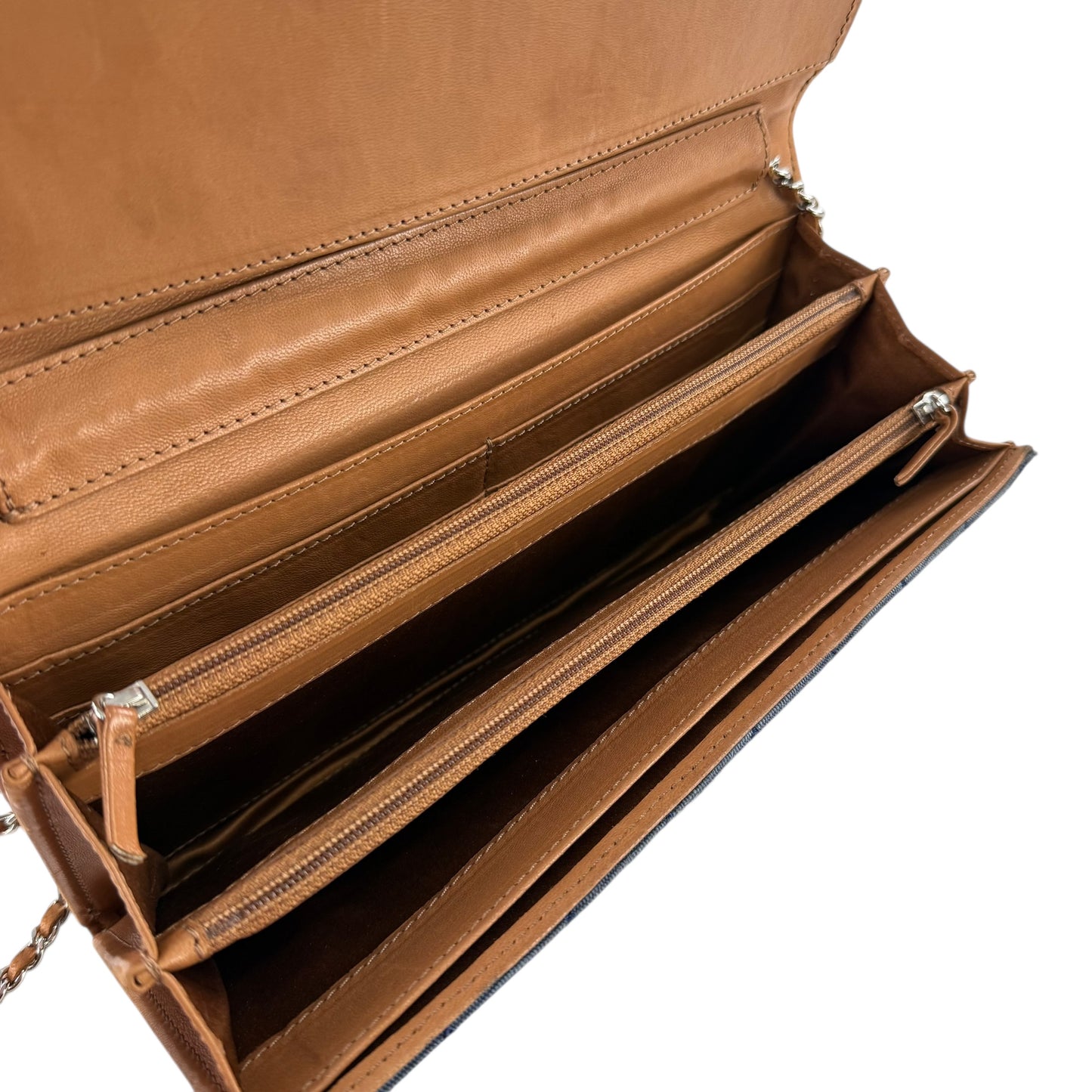 Chanel CC Denim Matelasse Wallet on Chain Shoulder Bag