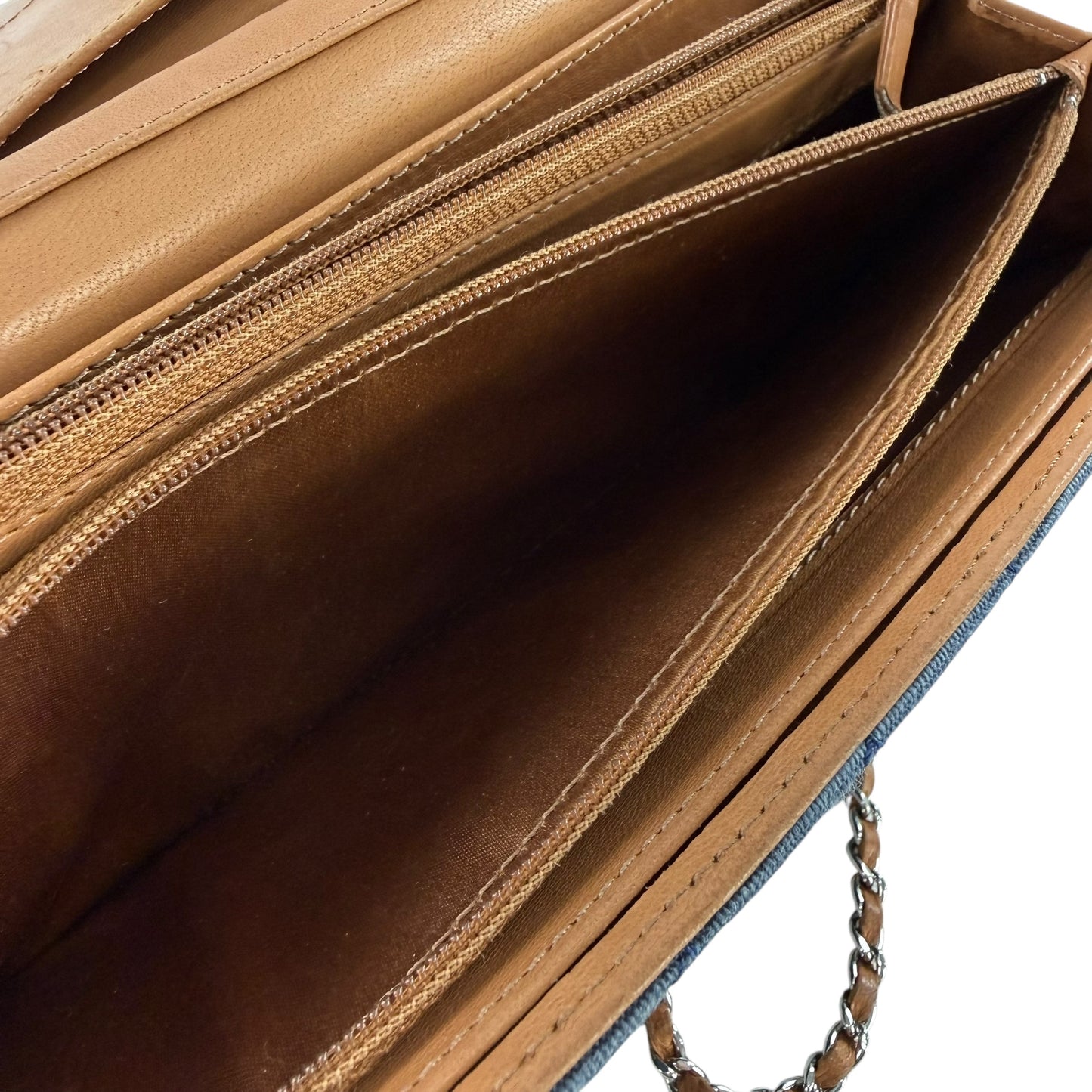 Chanel CC Denim Matelasse Wallet on Chain Shoulder Bag