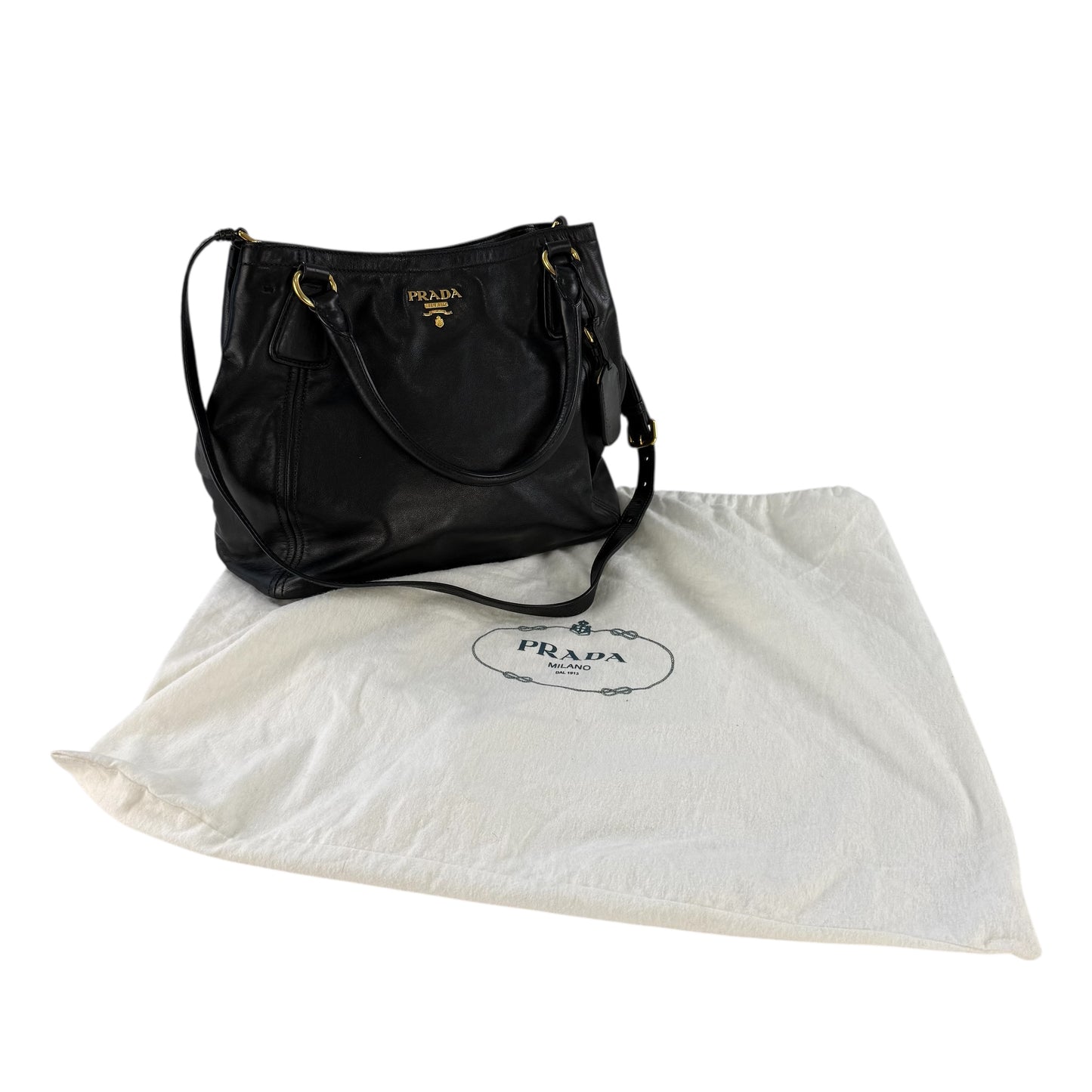 Prada Soft Calf Leather Shoulder Bag