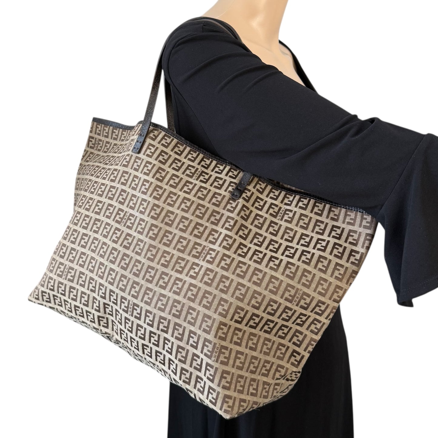 Fendi Zucchino Tote Bag & Pouch Wallet