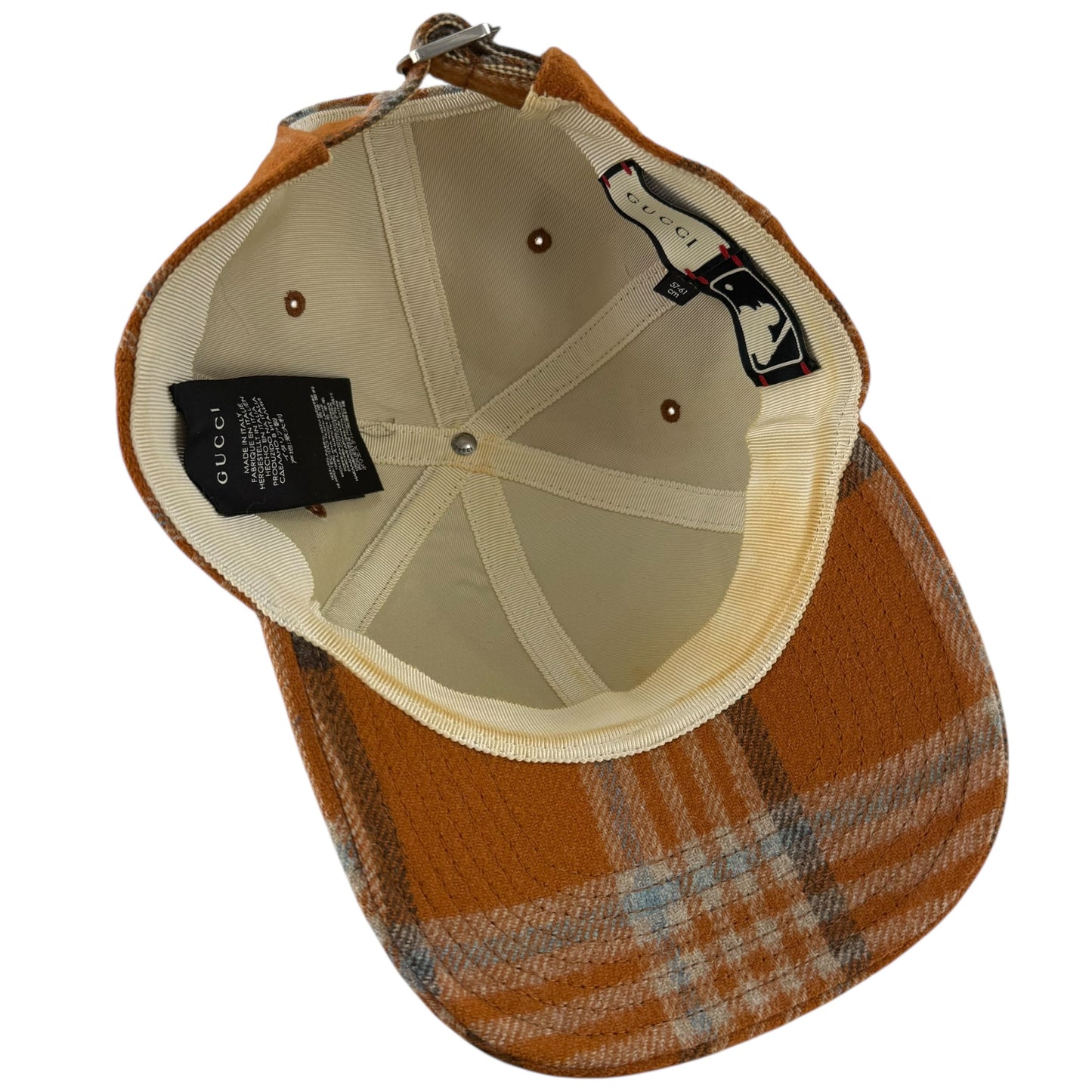 Gucci x MLB NY Yankees Plaid Baseball Cap Hat