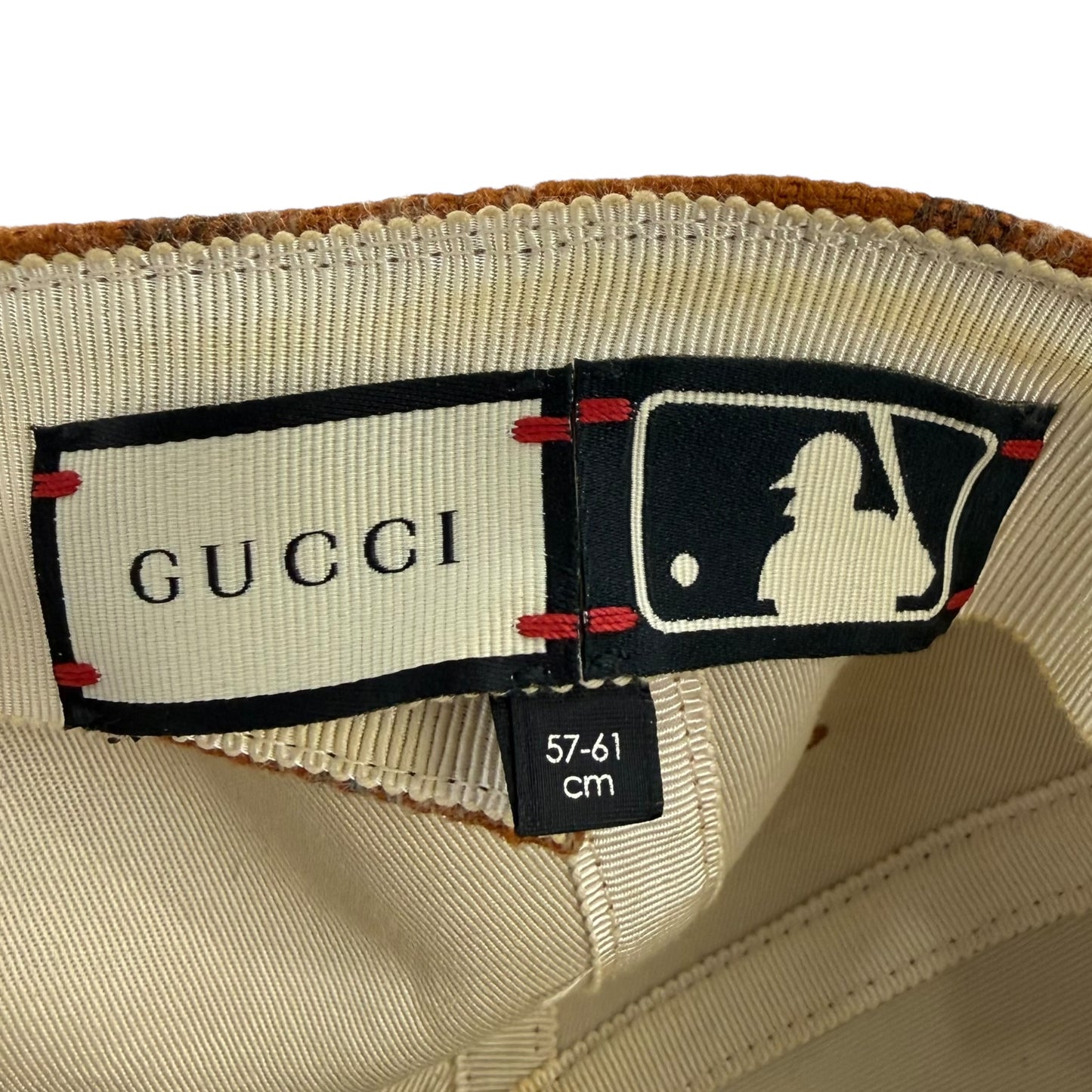 Gucci x MLB NY Yankees Plaid Baseball Cap Hat