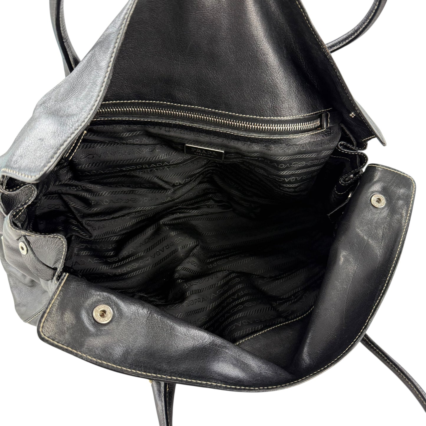 Prada Leather Easy Flap Shoulder Bag