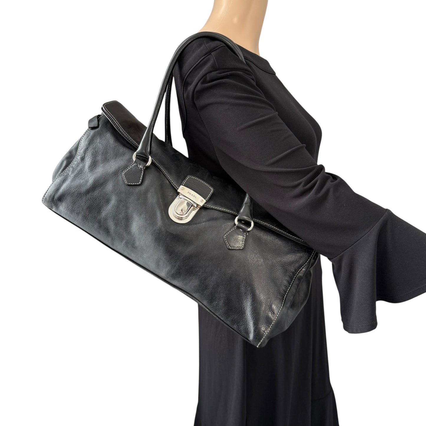 Prada Leather Easy Flap Shoulder Bag