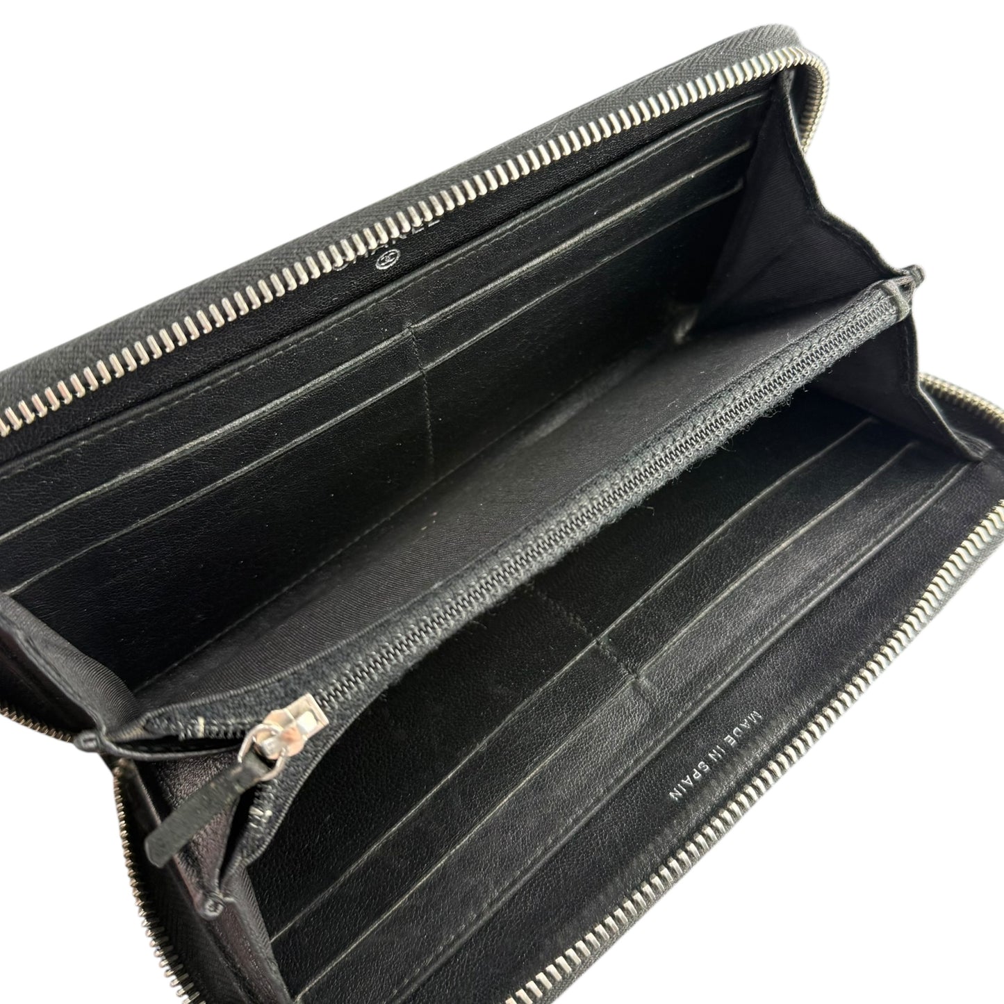 Chanel CC Quilted Leather Mademoiselle Zip Around Wallet