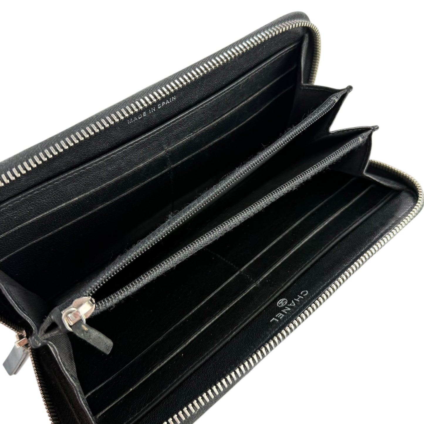 Chanel CC Quilted Leather Mademoiselle Zip Around Wallet