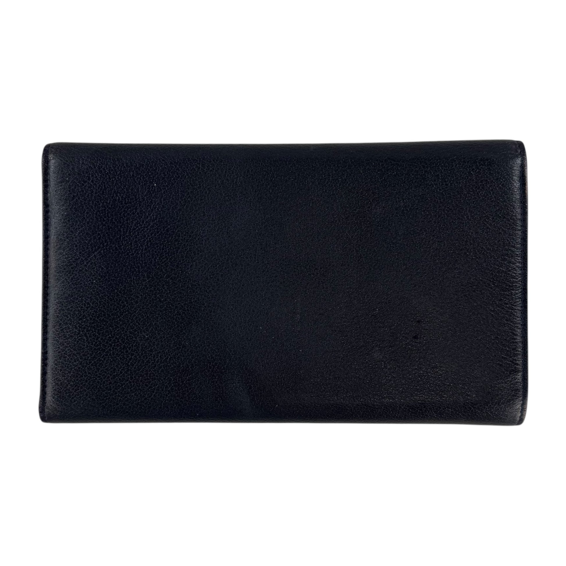 Chanel Navy Leather Camellia Flower Long Wallet