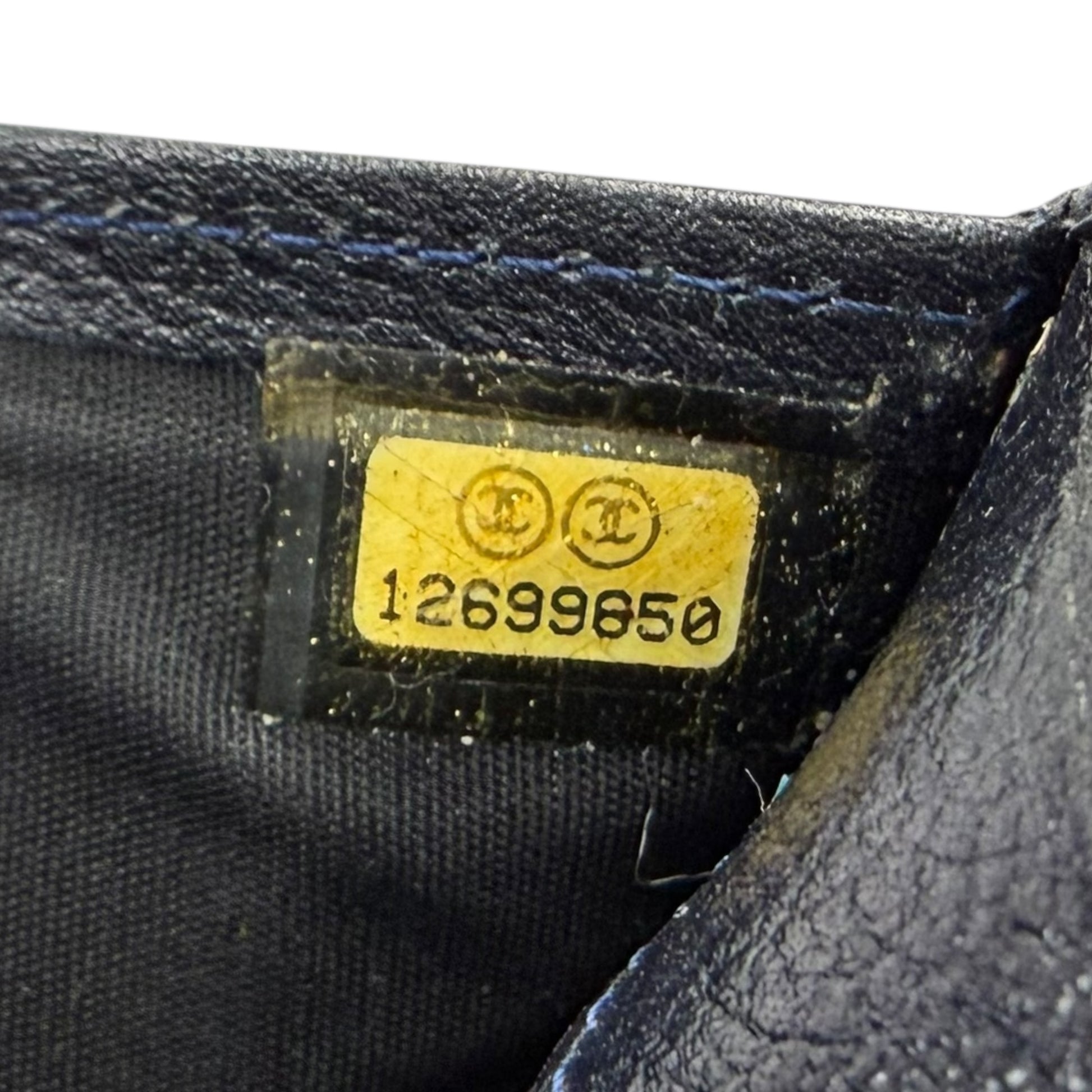 Chanel Navy Leather Camellia Flower Long Wallet