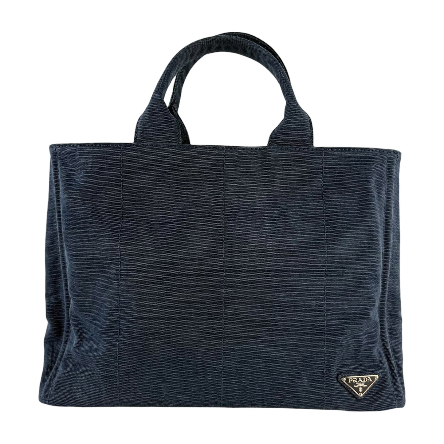 Prada Denim Canvas Canapa Large Tote Bag