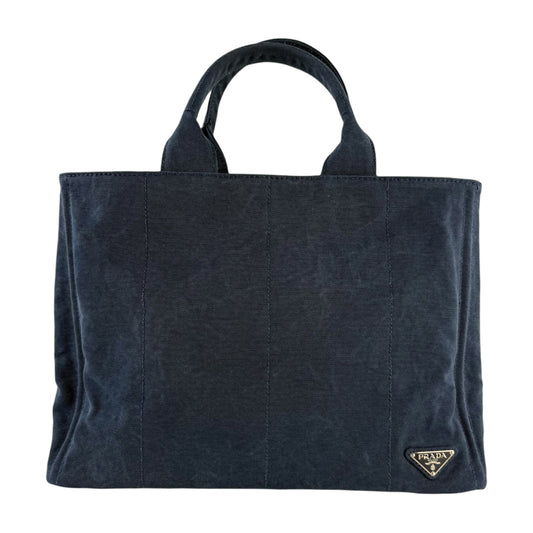 Prada Denim Canvas Canapa Large Tote Bag