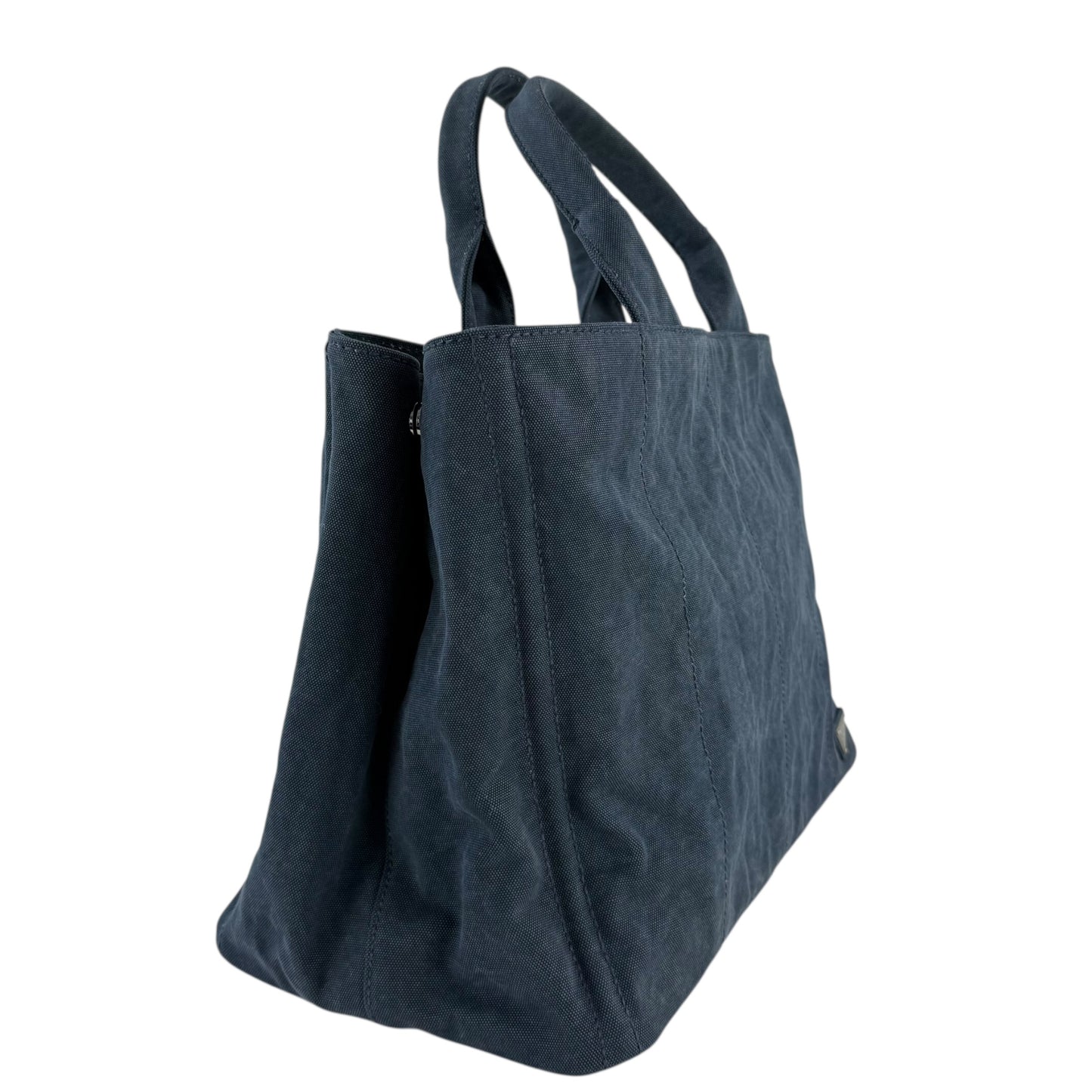 Prada Denim Canvas Canapa Large Tote Bag