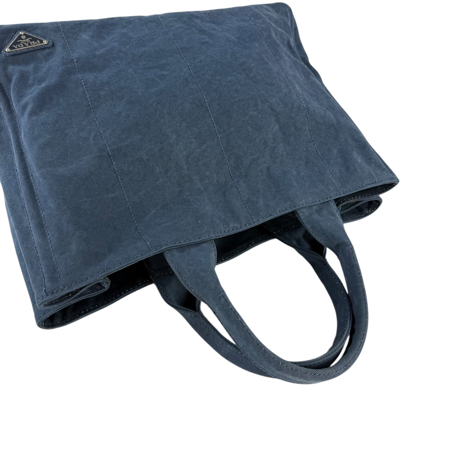 Prada Denim Canvas Canapa Large Tote Bag