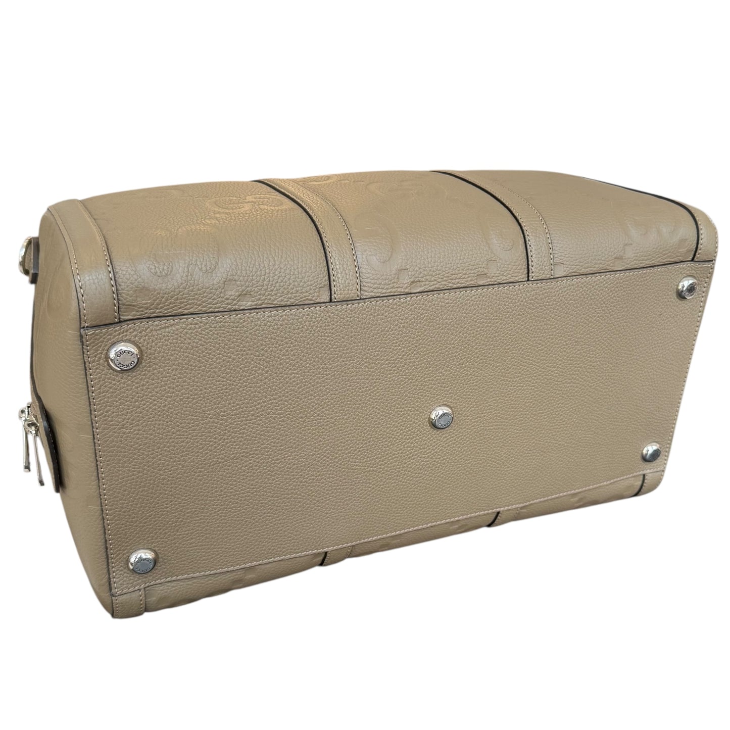 Gucci GG Jumbo Monogram Embossed Leather Duffle Bag