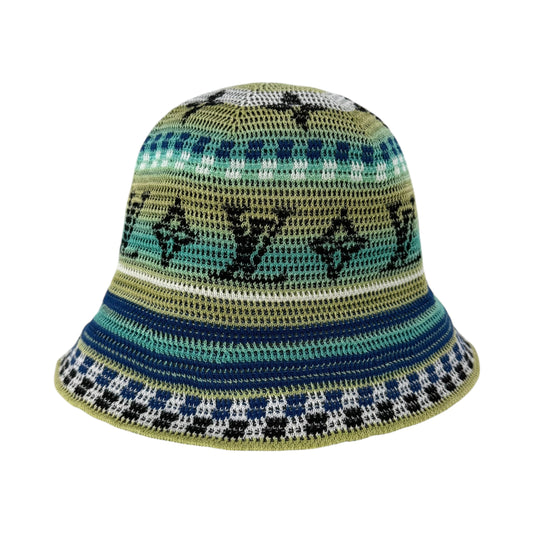 Louis Vuitton Crochet Stripe Logo Bucket Hat