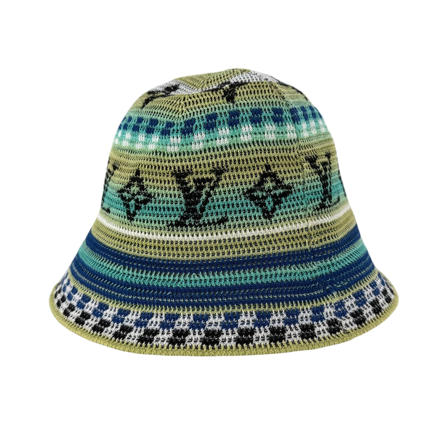 Louis Vuitton Crochet Stripe Logo Bucket Hat