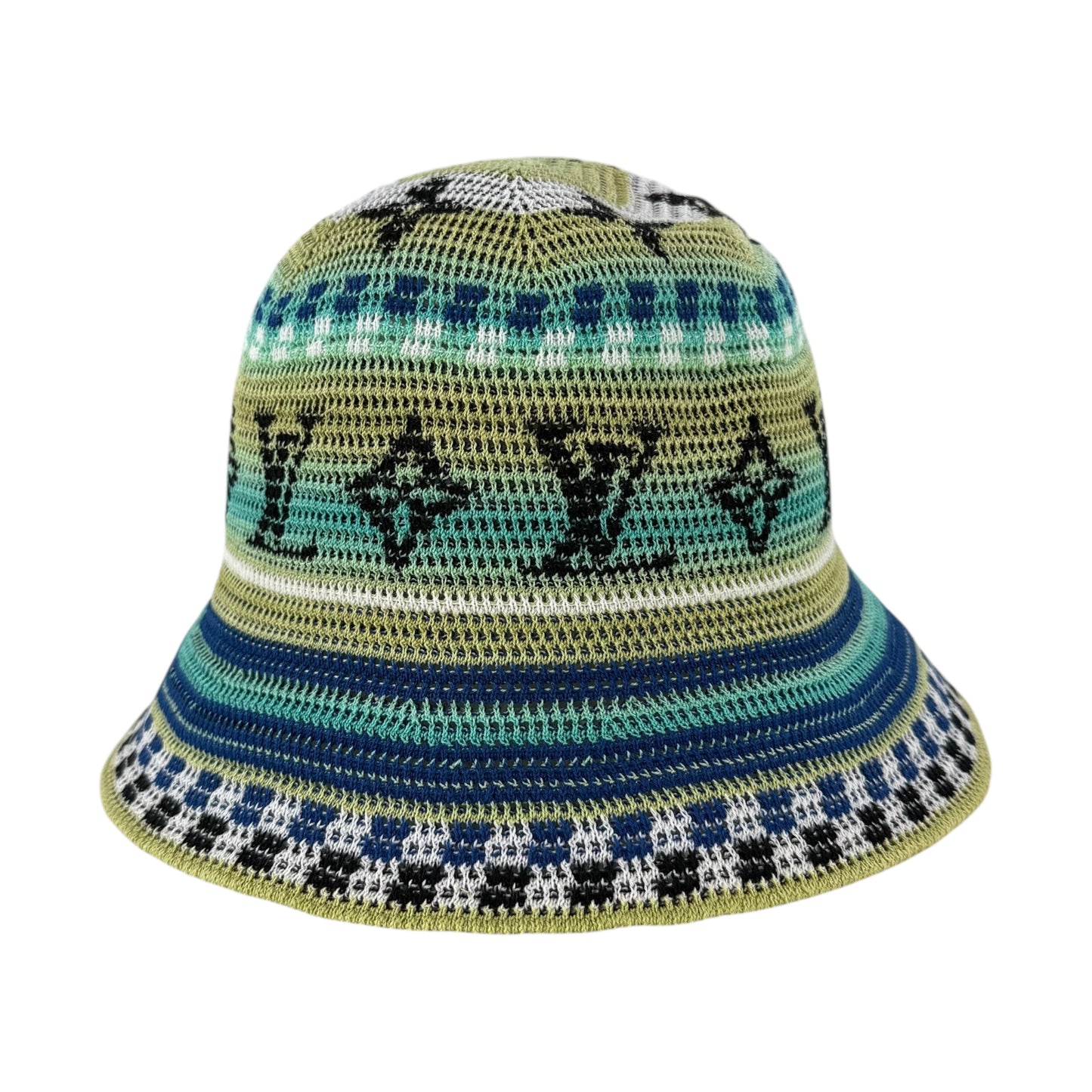 Louis Vuitton Crochet Stripe Logo Bucket Hat