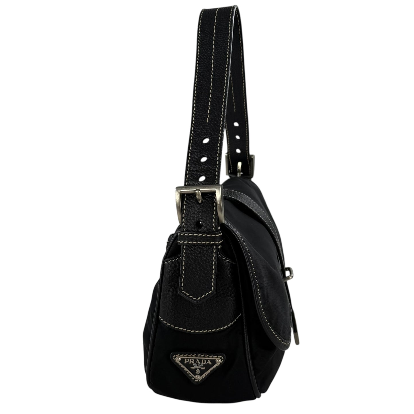 Prada Tessuto Nylon Triangle Logo Shoulder Bag